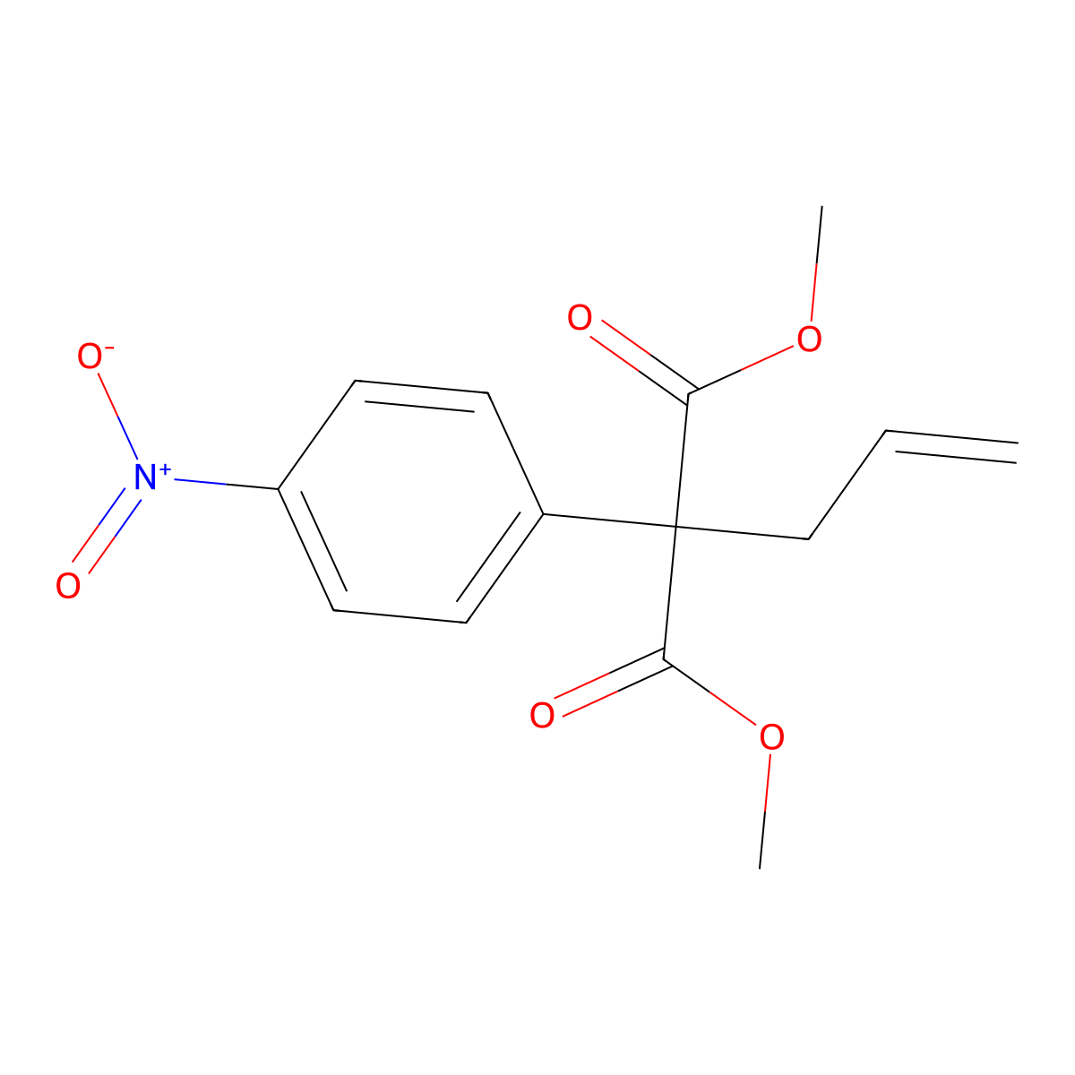 Dimethyl 2-allyl-2-(4-nitrophenyl)malonate molecular structure, CAS 404597-63-3