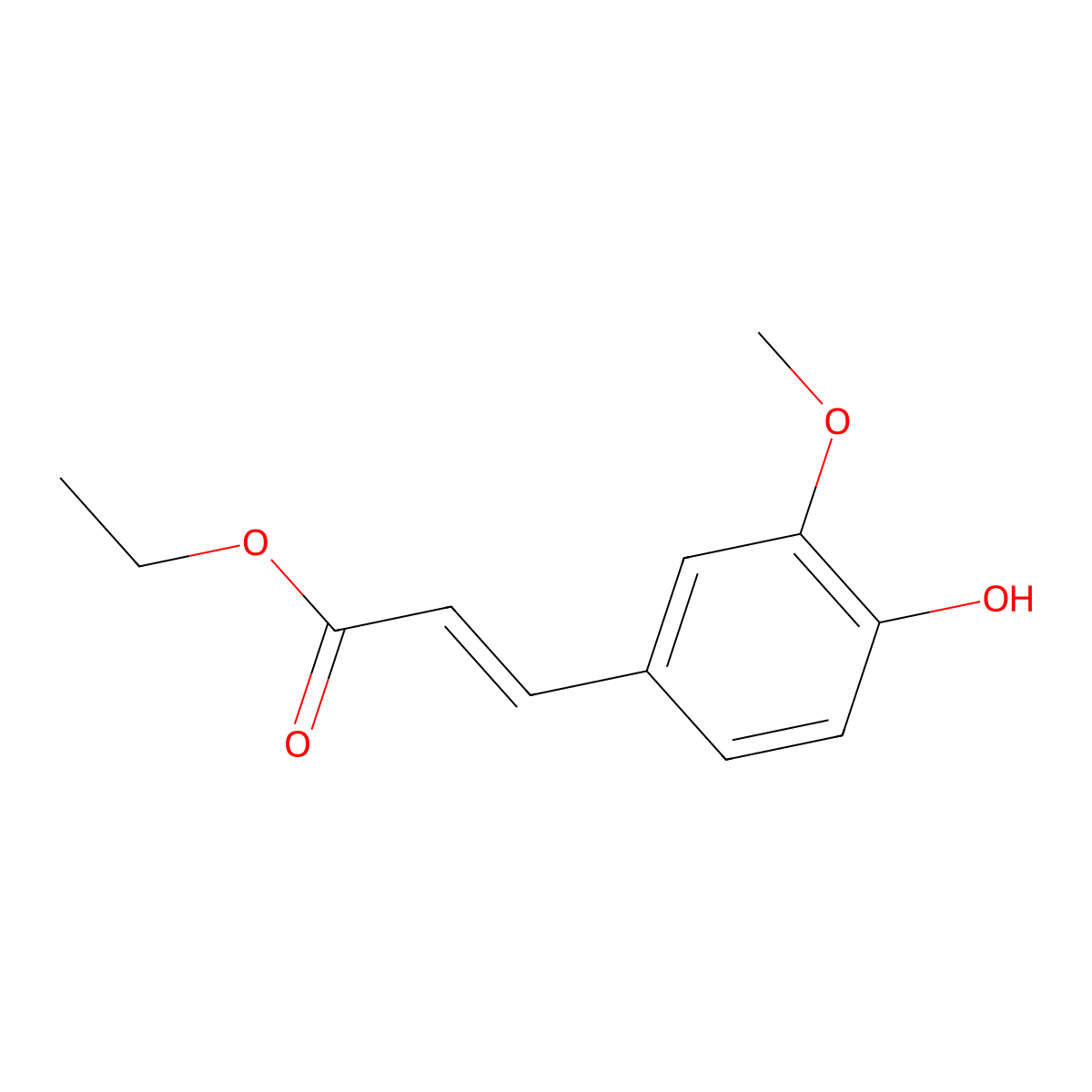 Ethyl Ferulate molecular structure, CAS 4046-02-0