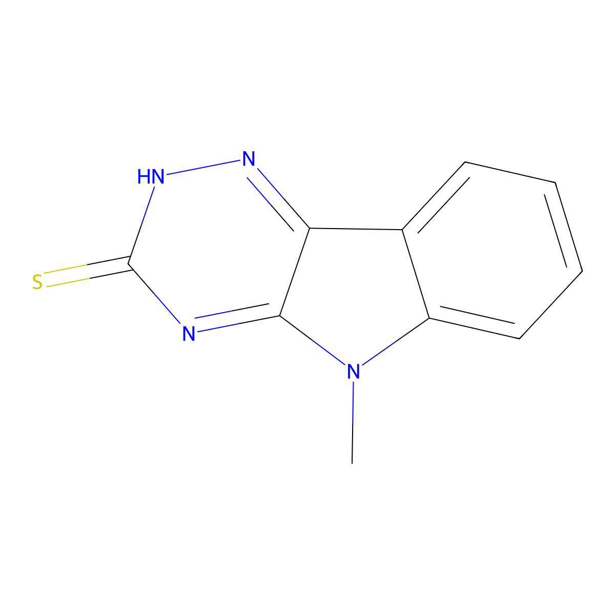 5-Methyl-5H-as-triazino(5,6-b)indole-3-thiol molecular structure, CAS 4046-70-2