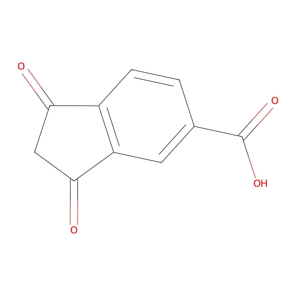 1,3-dioxo-2,3-dihydro-1H-indene-5-carboxylic acid molecular structure, CAS 40462-10-0