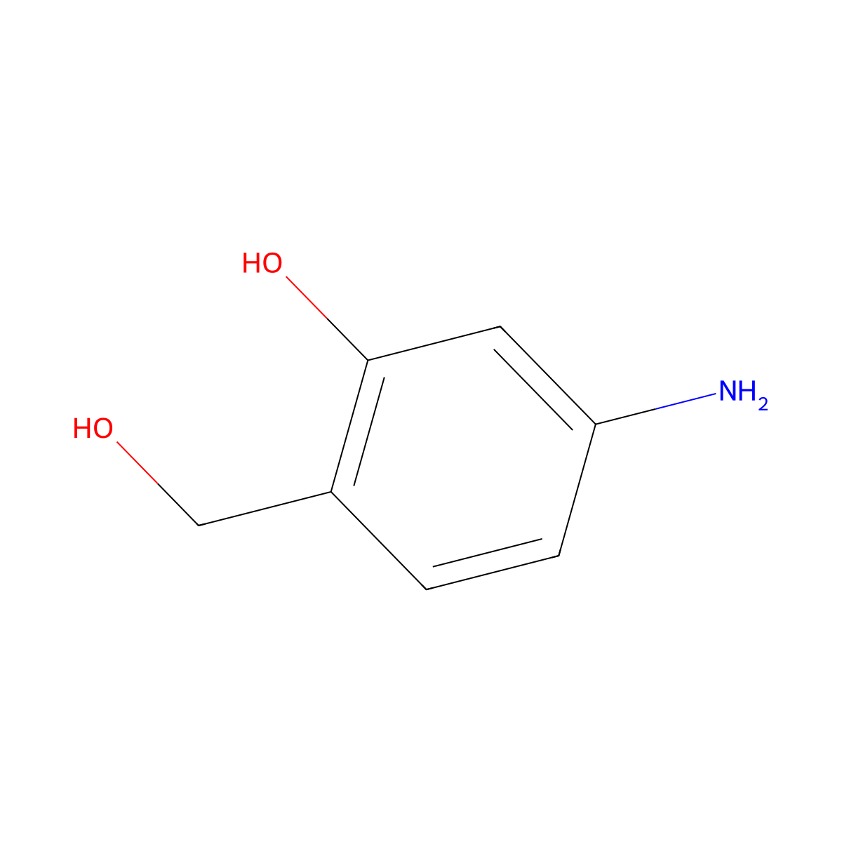 5-Amino-2-(hydroxymethyl)phenol molecular structure, CAS 40463-78-3
