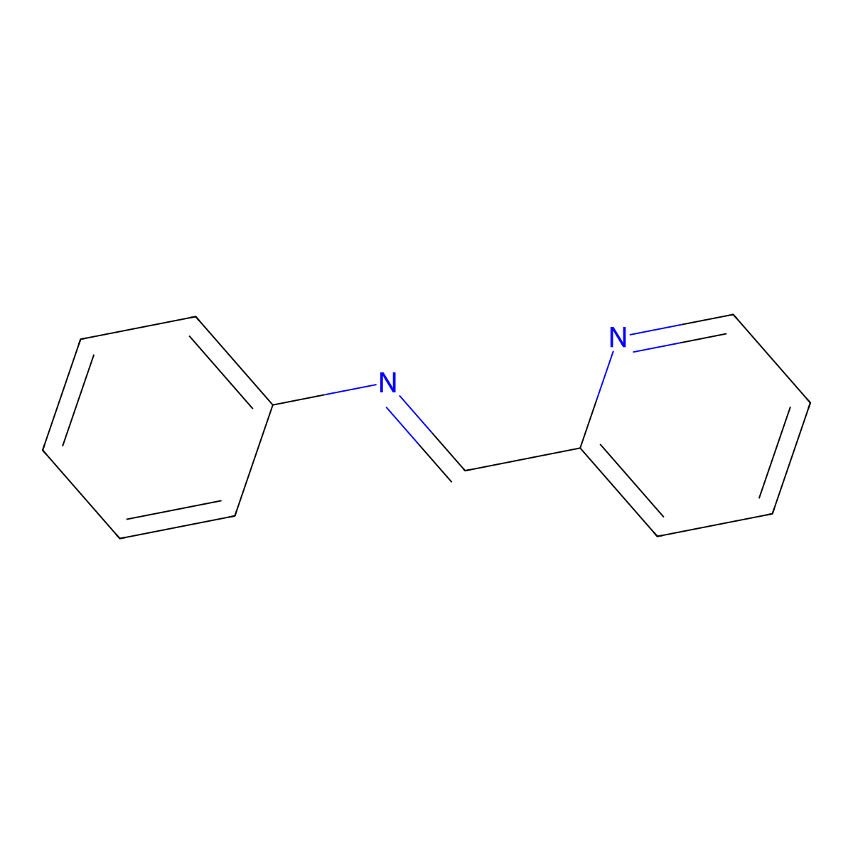 trans-N-(2-Pyridylmethylene)aniline molecular structure, CAS 40468-86-8