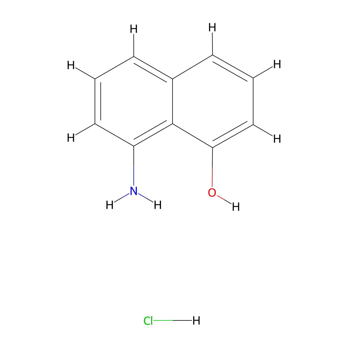 8-Aminonaphthalen-1-ol hydrochloride molecular structure, CAS 40471-30-5