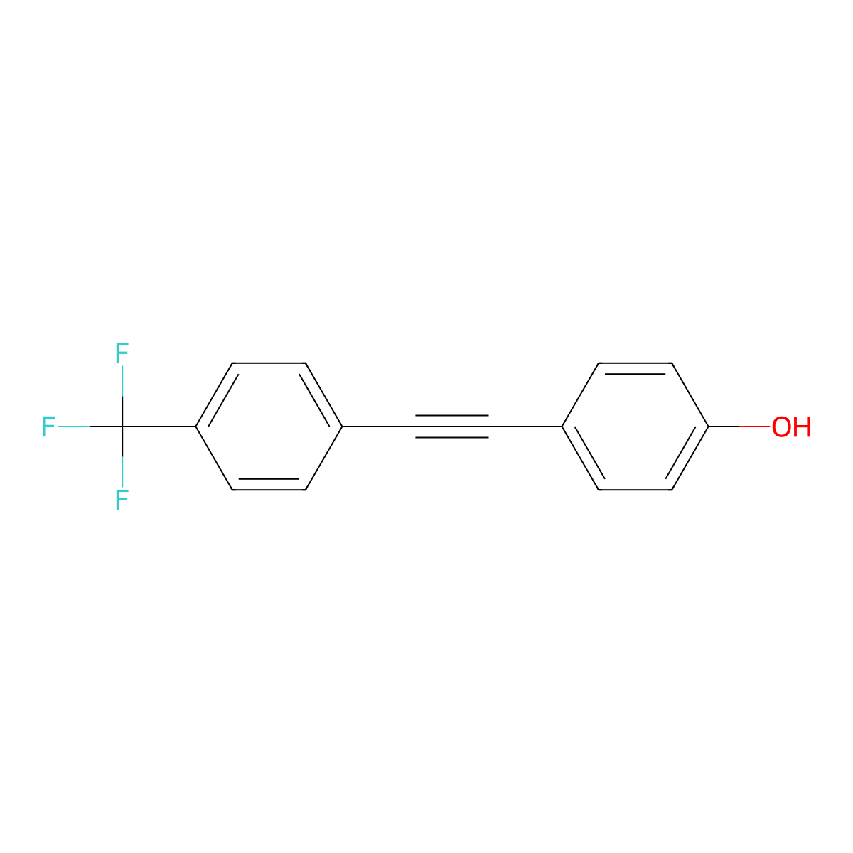 Phenol, 4-[[4-(trifluoromethyl)phenyl]ethynyl]- molecular structure, CAS 40474-00-8