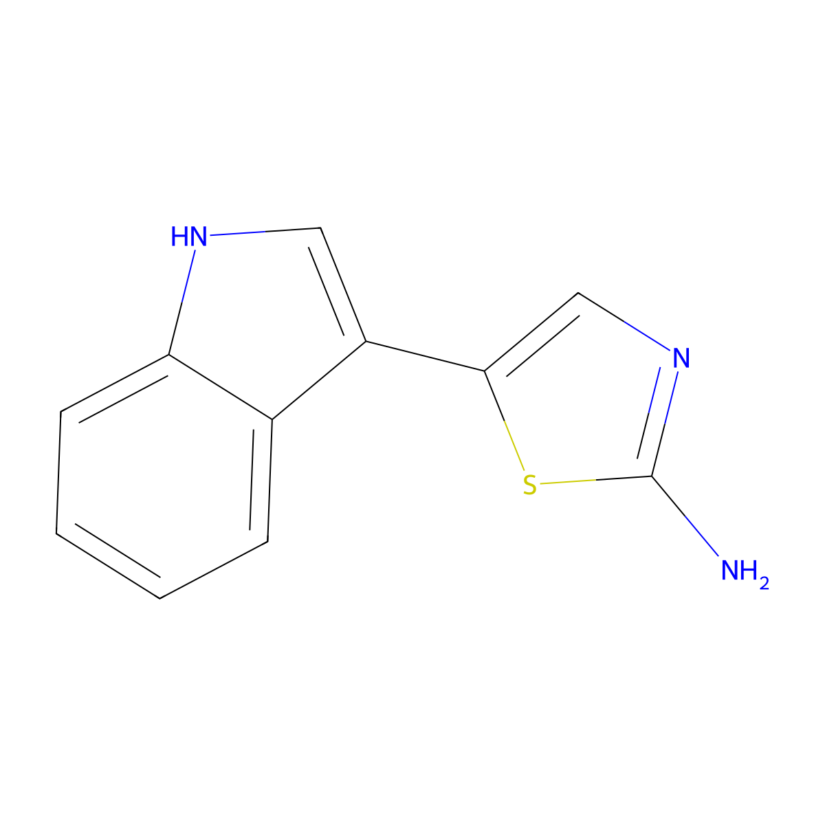 5-(1H-indol-3-yl)-1,3-thiazol-2-amine molecular structure, CAS 40477-31-4