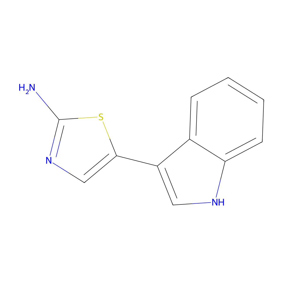 5-(1H-indol-3-yl)-1,3-thiazol-2-amine molecular structure, CAS 40477-31-4