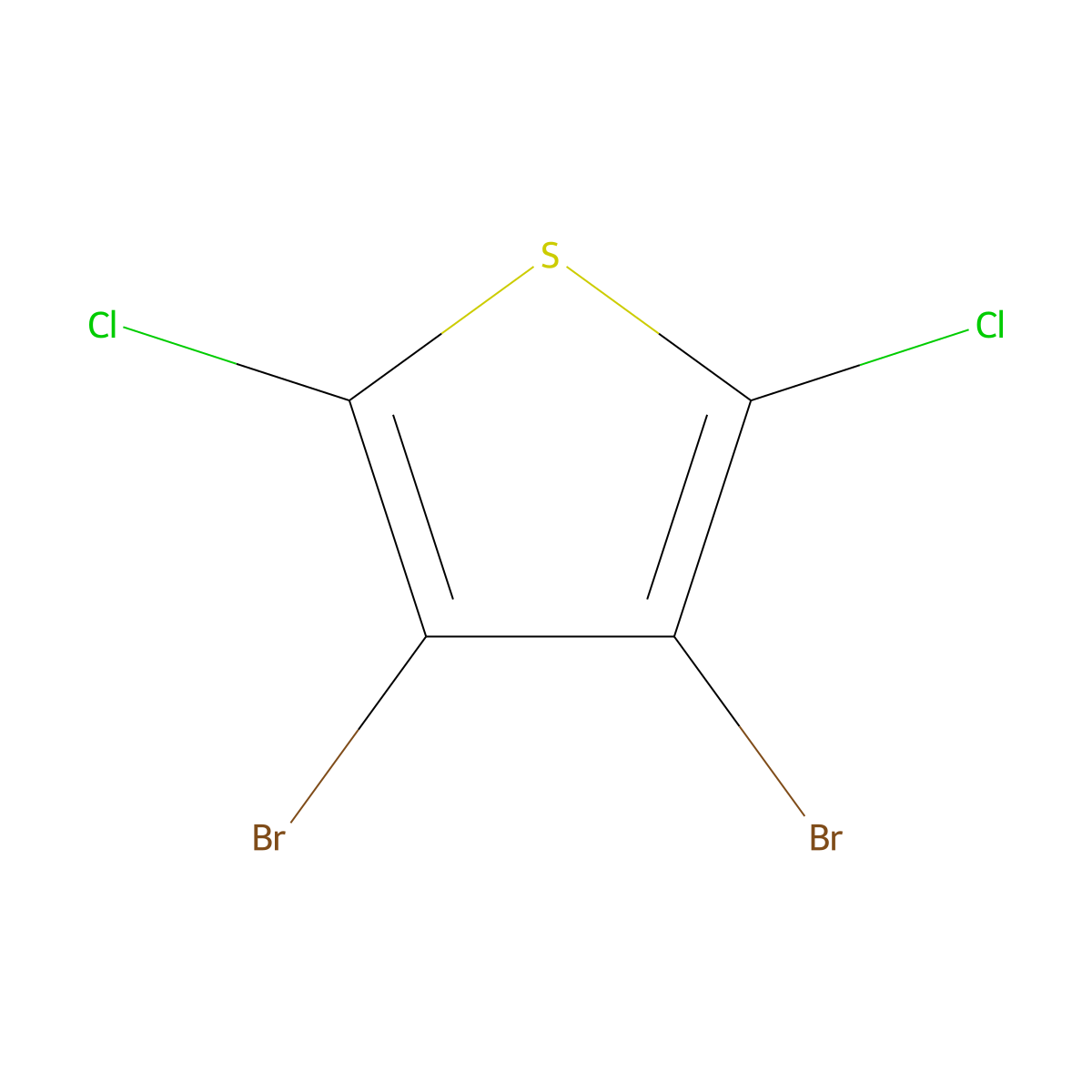 3,4-Dibromo-2,5-dichlorothiophene molecular structure, CAS 40477-45-0