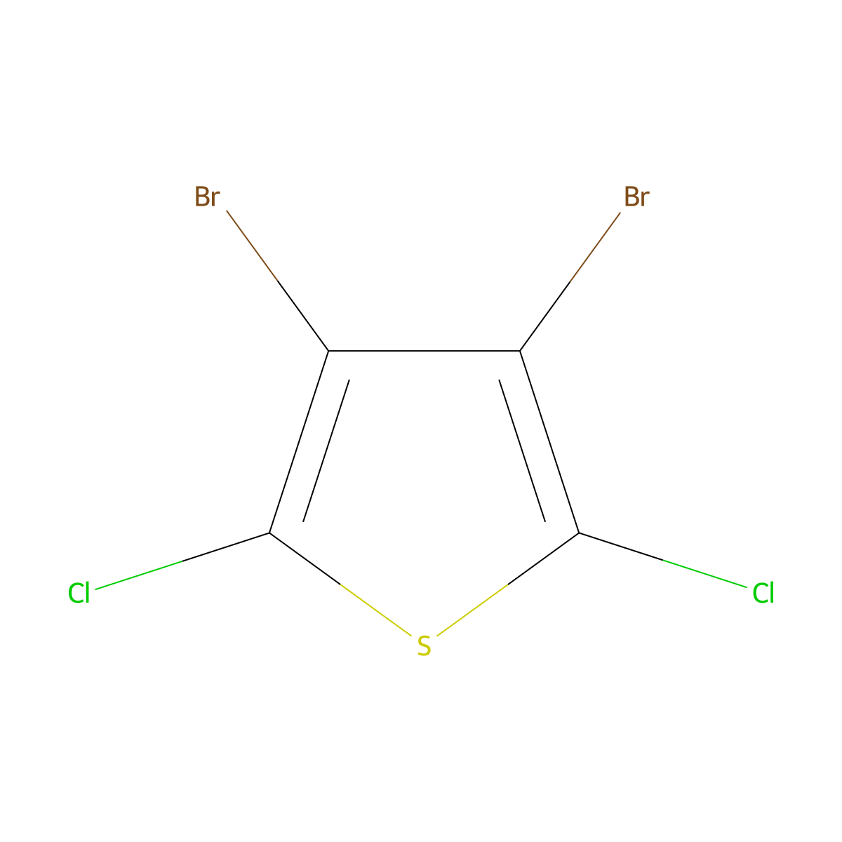 3,4-Dibromo-2,5-dichlorothiophene molecular structure, CAS 40477-45-0