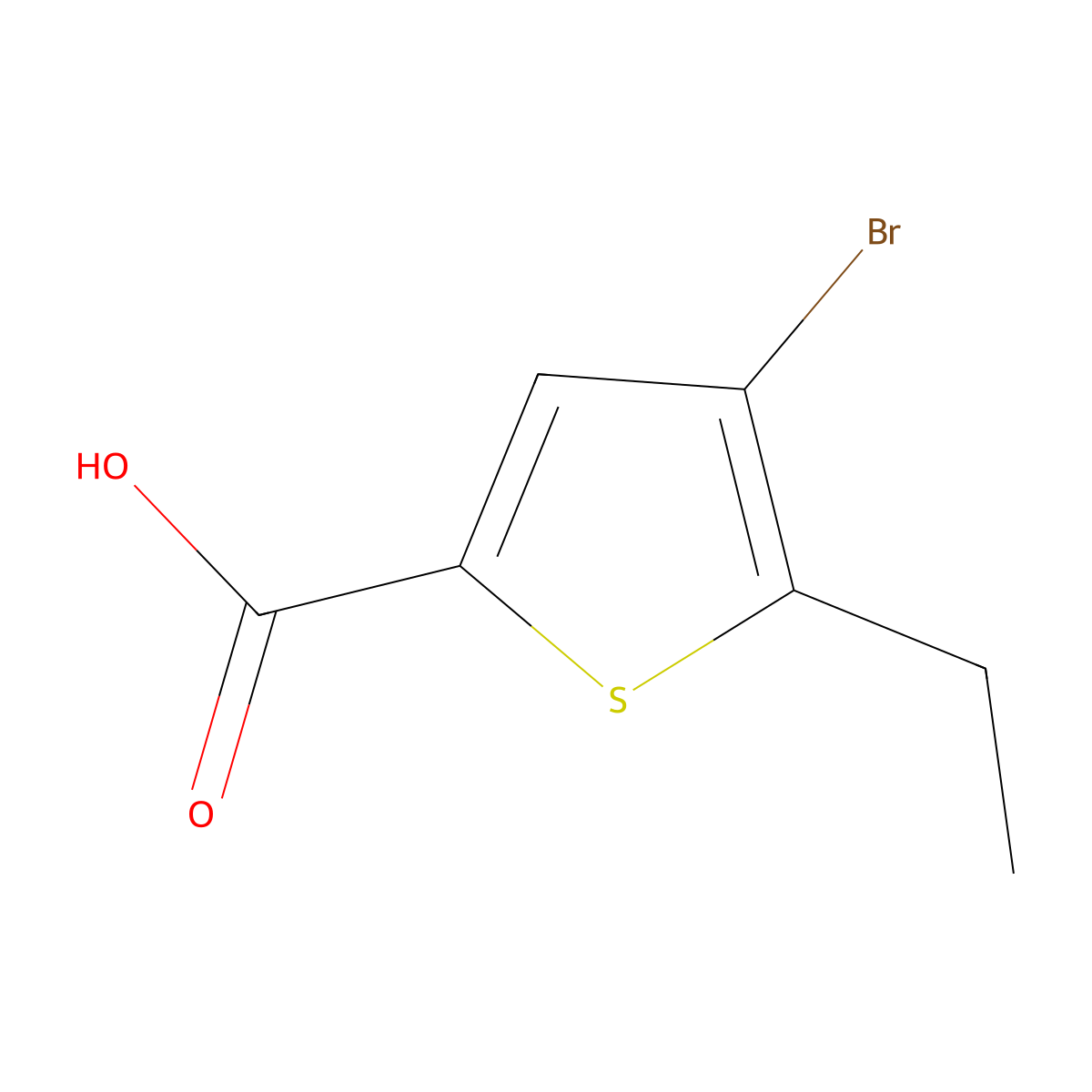 4-Bromo-5-ethylthiophene-2-carboxylic acid molecular structure, CAS 40477-61-0