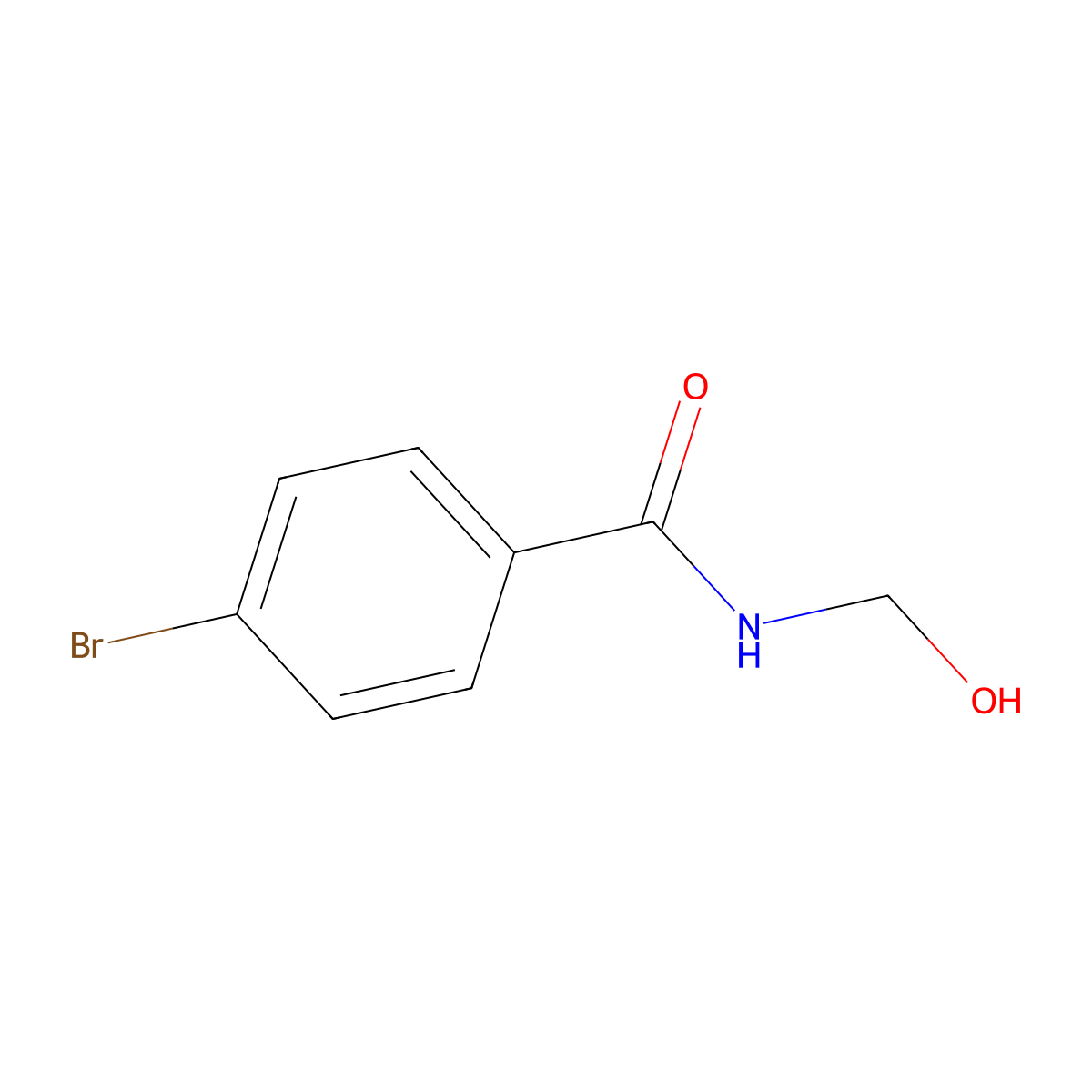4-Bromo-N-(hydroxymethyl)benzamide molecular structure, CAS 40478-10-2