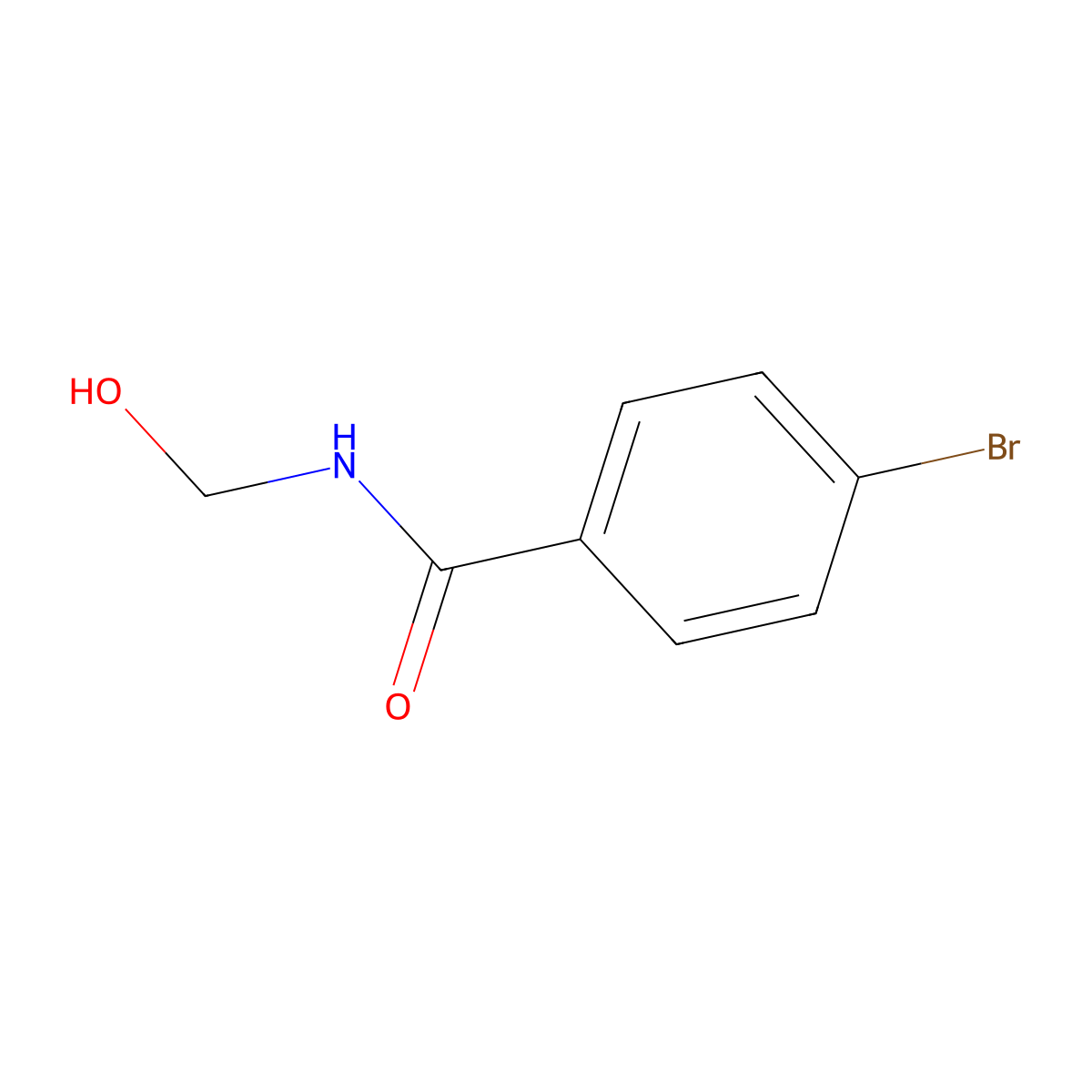 4-Bromo-N-(hydroxymethyl)benzamide molecular structure, CAS 40478-10-2
