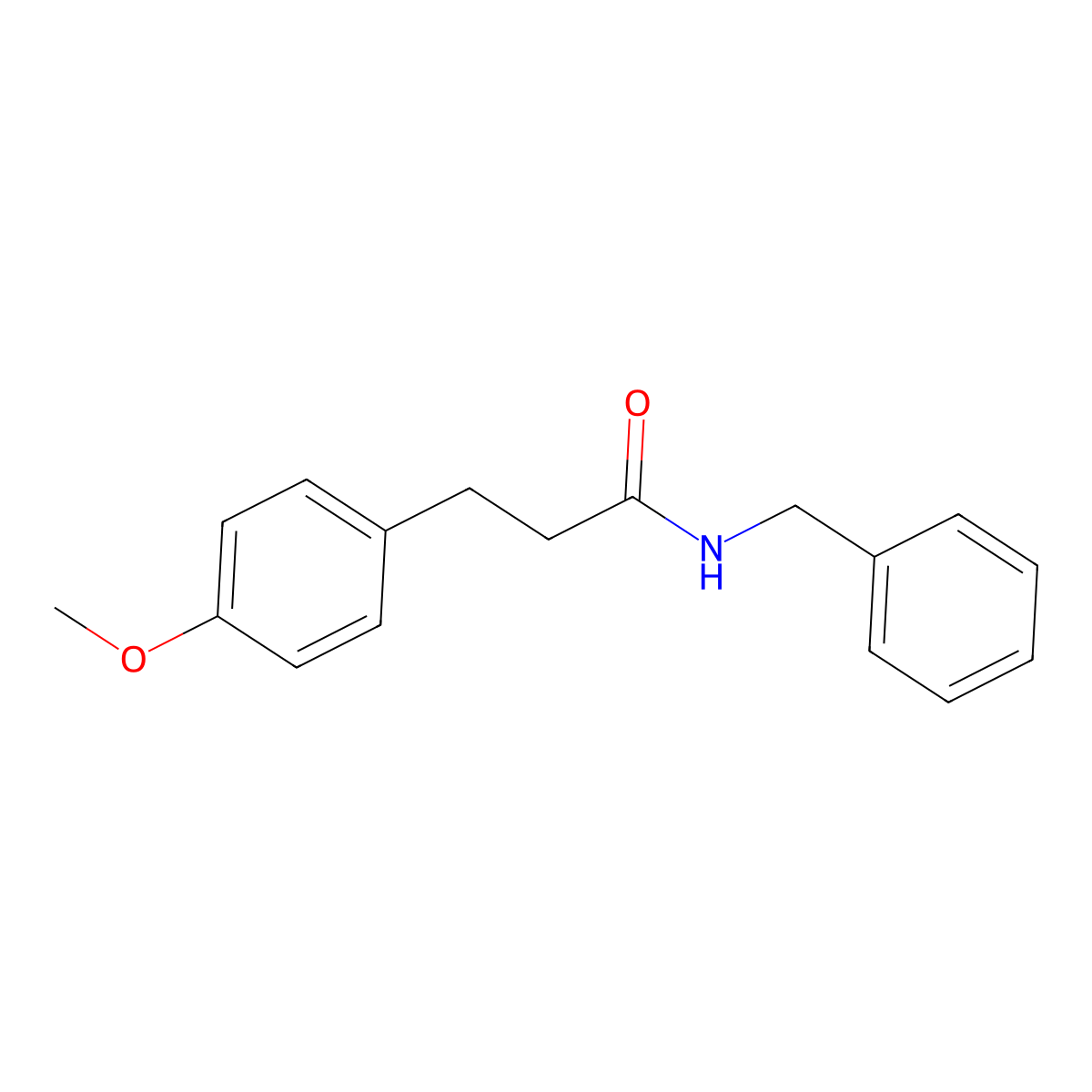 Hydrocinnamamide, N-benzyl-p-methoxy- molecular structure, CAS 40478-34-0
