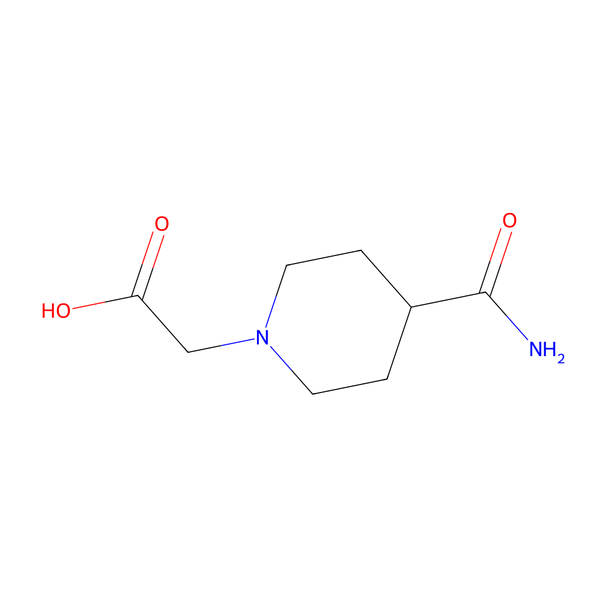 (4-Carbamoyl-piperidin-1-yl)-acetic acid molecular structure, CAS 40479-21-8