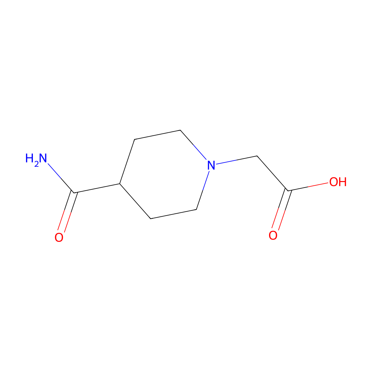 (4-Carbamoyl-piperidin-1-yl)-acetic acid molecular structure, CAS 40479-21-8
