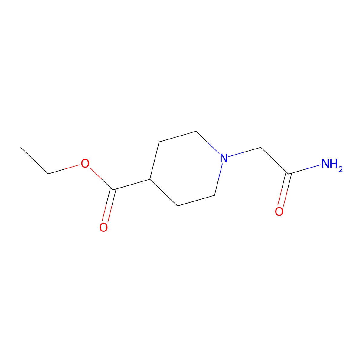 Ethyl 1-(carbamoylmethyl)piperidine-4-carboxylate molecular structure, CAS 40479-23-0