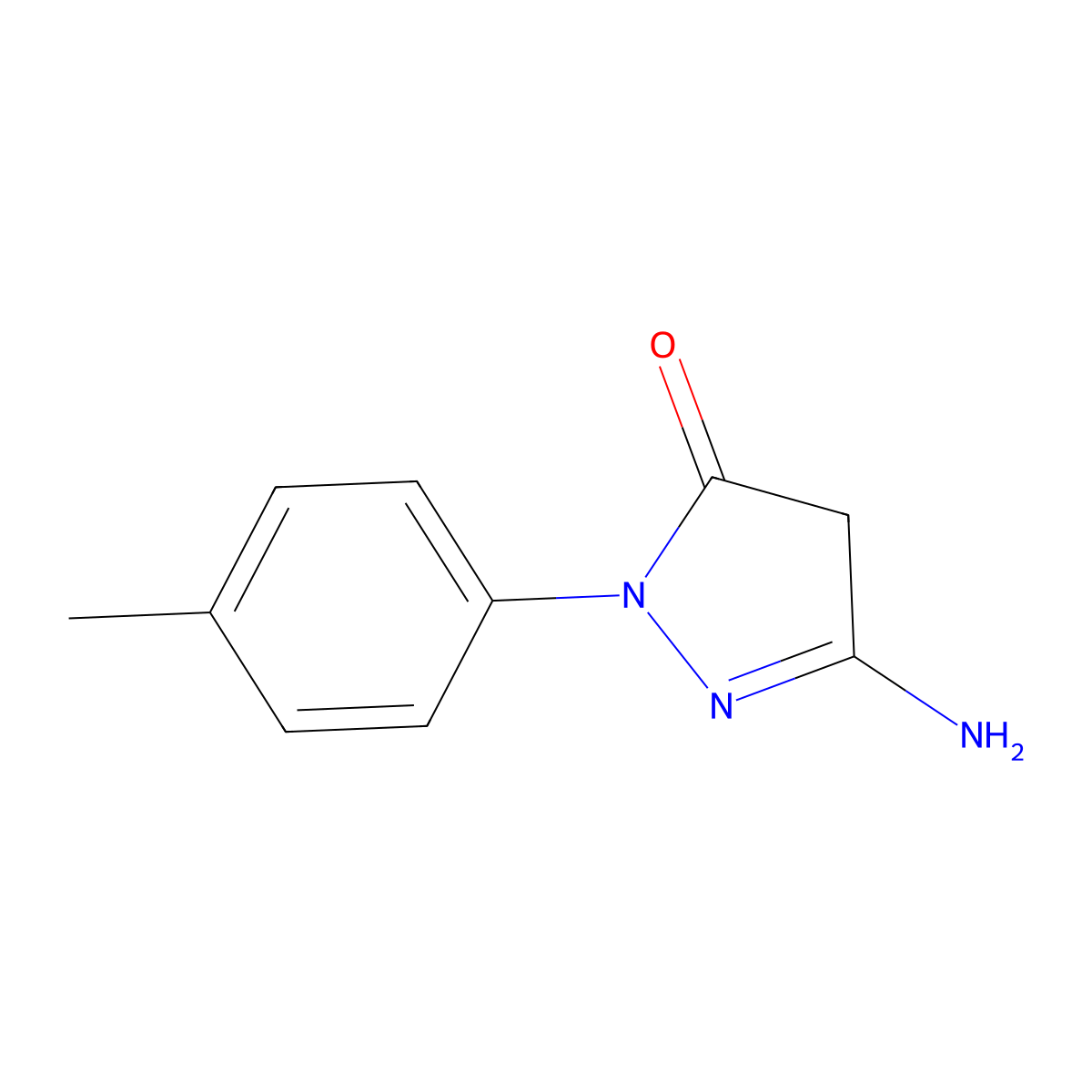 5-Amino-2-(4-methylphenyl)-2,4-dihydro-3h-pyrazol-3-one molecular structure, CAS 40480-54-4