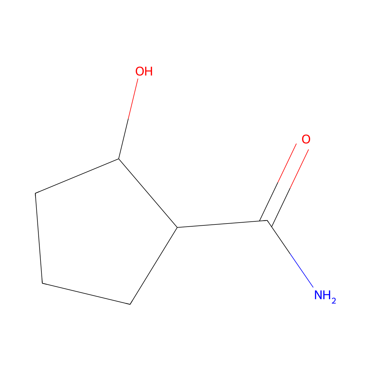 (1R,2S)-2-hydroxycyclopentane-1-carboxamide molecular structure, CAS 40481-98-9
