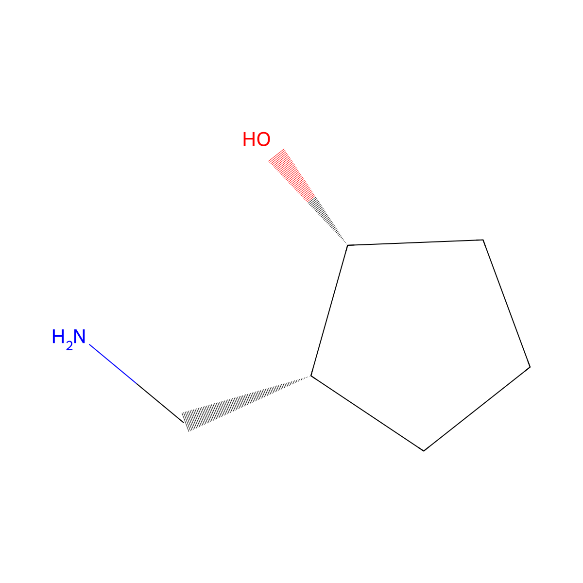 (1R,2R)-2-(aminomethyl)cyclopentan-1-ol molecular structure, CAS 40482-00-6