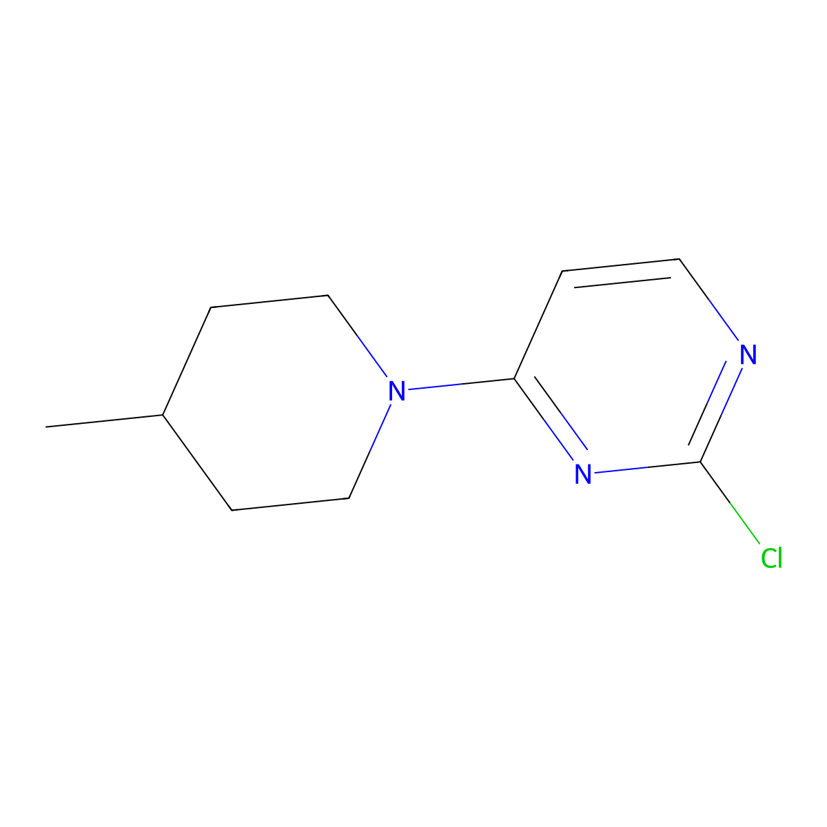 2-Chloro-4-(4-methylpiperidin-1-yl)pyrimidine molecular structure, CAS 404826-27-3