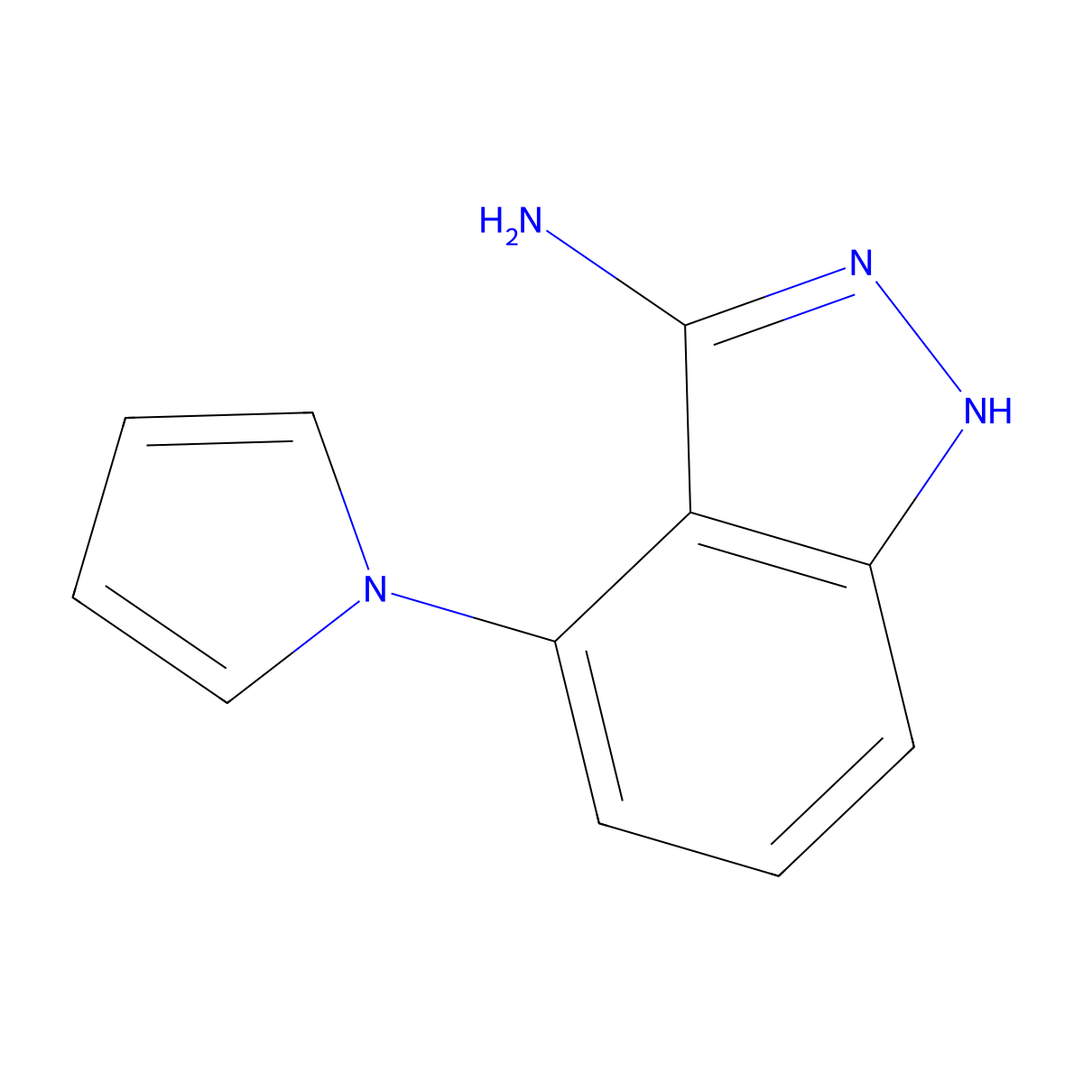 1H-Indazol-3-amine, 4-(1H-pyrrol-1-yl)- molecular structure, CAS 404827-79-8
