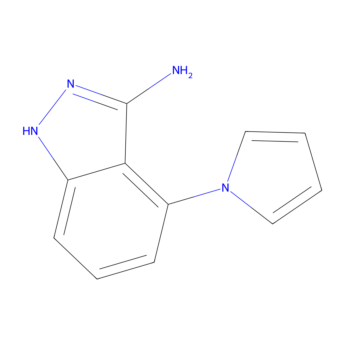 1H-Indazol-3-amine, 4-(1H-pyrrol-1-yl)- molecular structure, CAS 404827-79-8