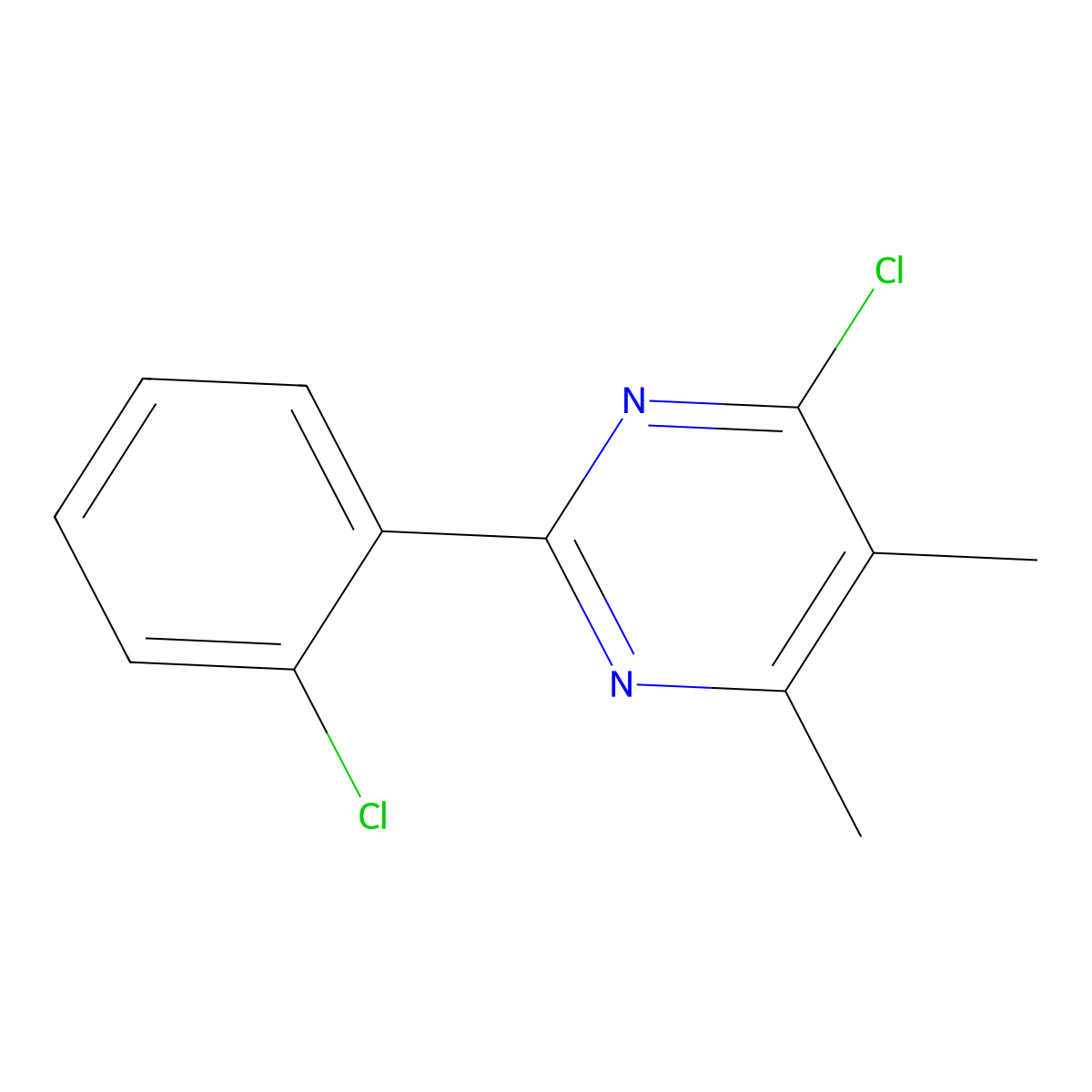 4-Chloro-2-(2-chlorophenyl)-5,6-dimethylpyrimidine molecular structure, CAS 404827-81-2