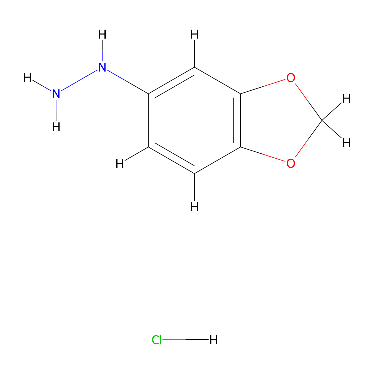 1,3-Benzodioxol-5-ylhydrazine hydrochloride molecular structure, CAS 40483-63-4