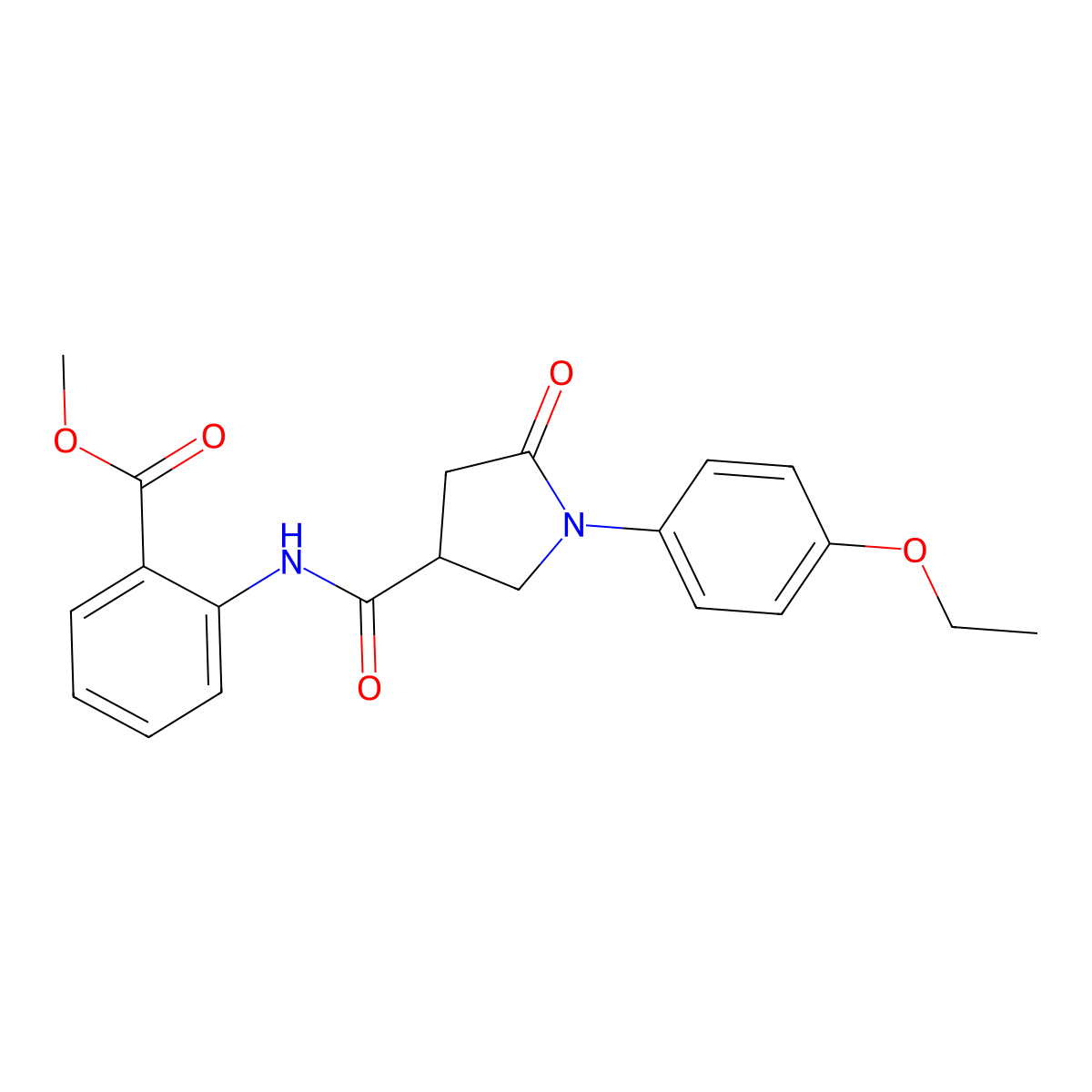 Methyl 2-({[1-(4-ethoxyphenyl)-5-oxopyrrolidin-3-yl]carbonyl}amino)benzoate molecular structure, CAS 404831-11-4