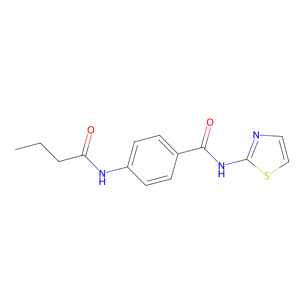 4-butyrylamino-N-thiazol-2-ylbenzamide molecular structure, CAS 404831-52-3
