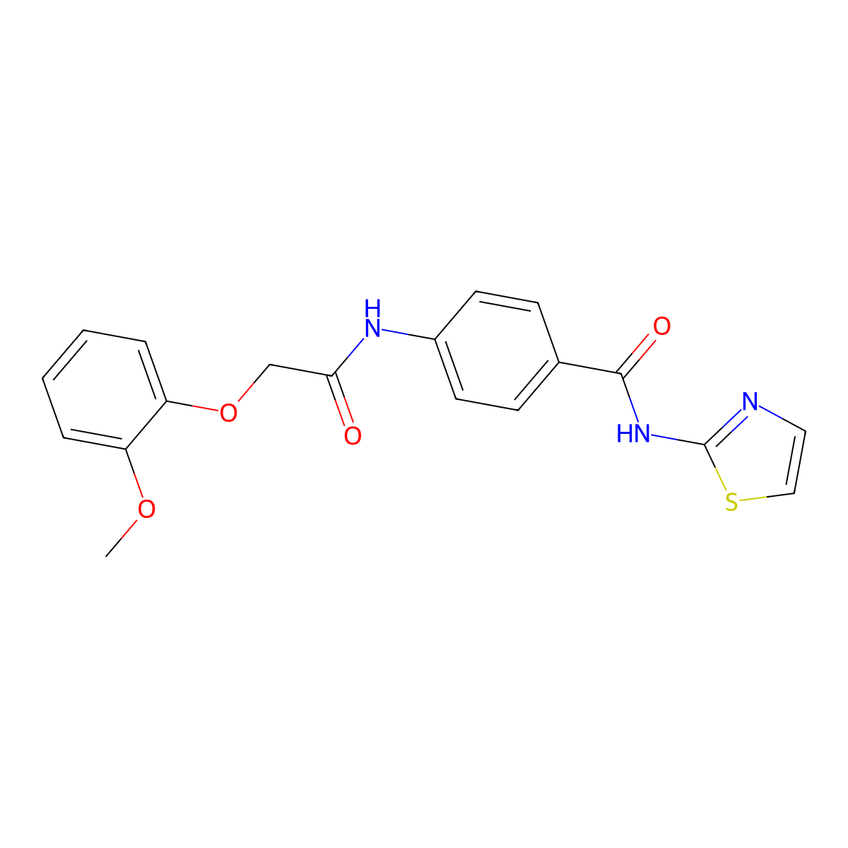 4-{[(2-methoxyphenoxy)acetyl]amino}-N-(1,3-thiazol-2-yl)benzamide molecular structure, CAS 404832-67-3