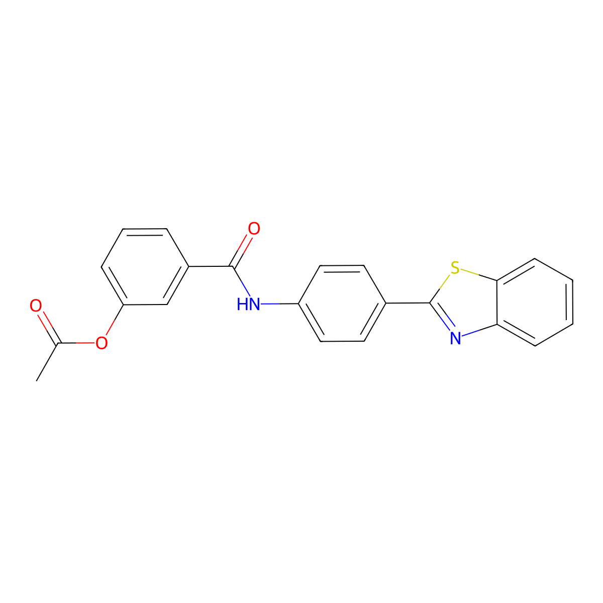 3-{[4-(1,3-Benzothiazol-2-yl)phenyl]carbamoyl}phenyl acetate molecular structure, CAS 404834-07-7