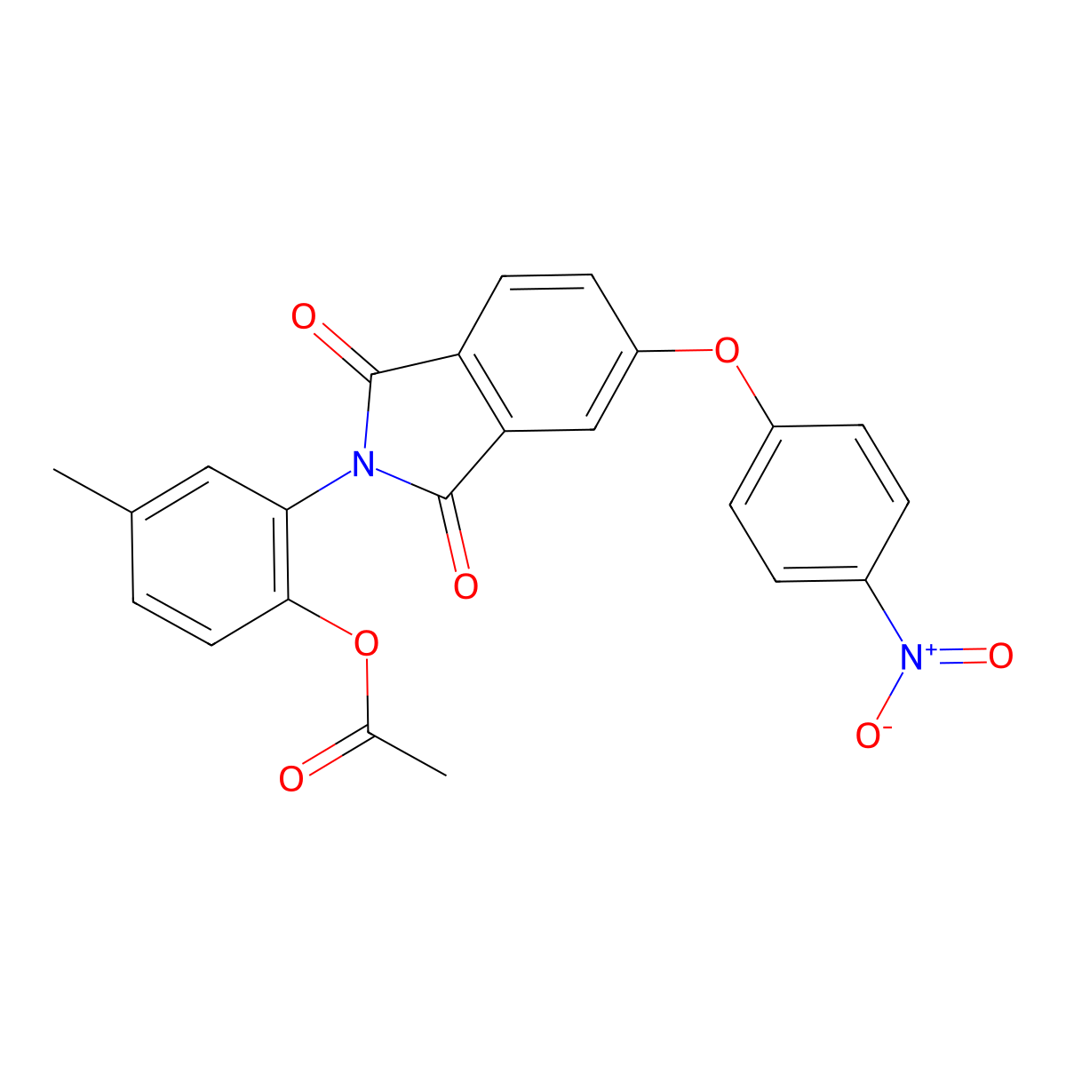 4-methyl-2-[5-(4-nitrophenoxy)-1,3-dioxo-1,3-dihydro-2H-isoindol-2-yl]phenyl acetate molecular structure, CAS 404836-20-0