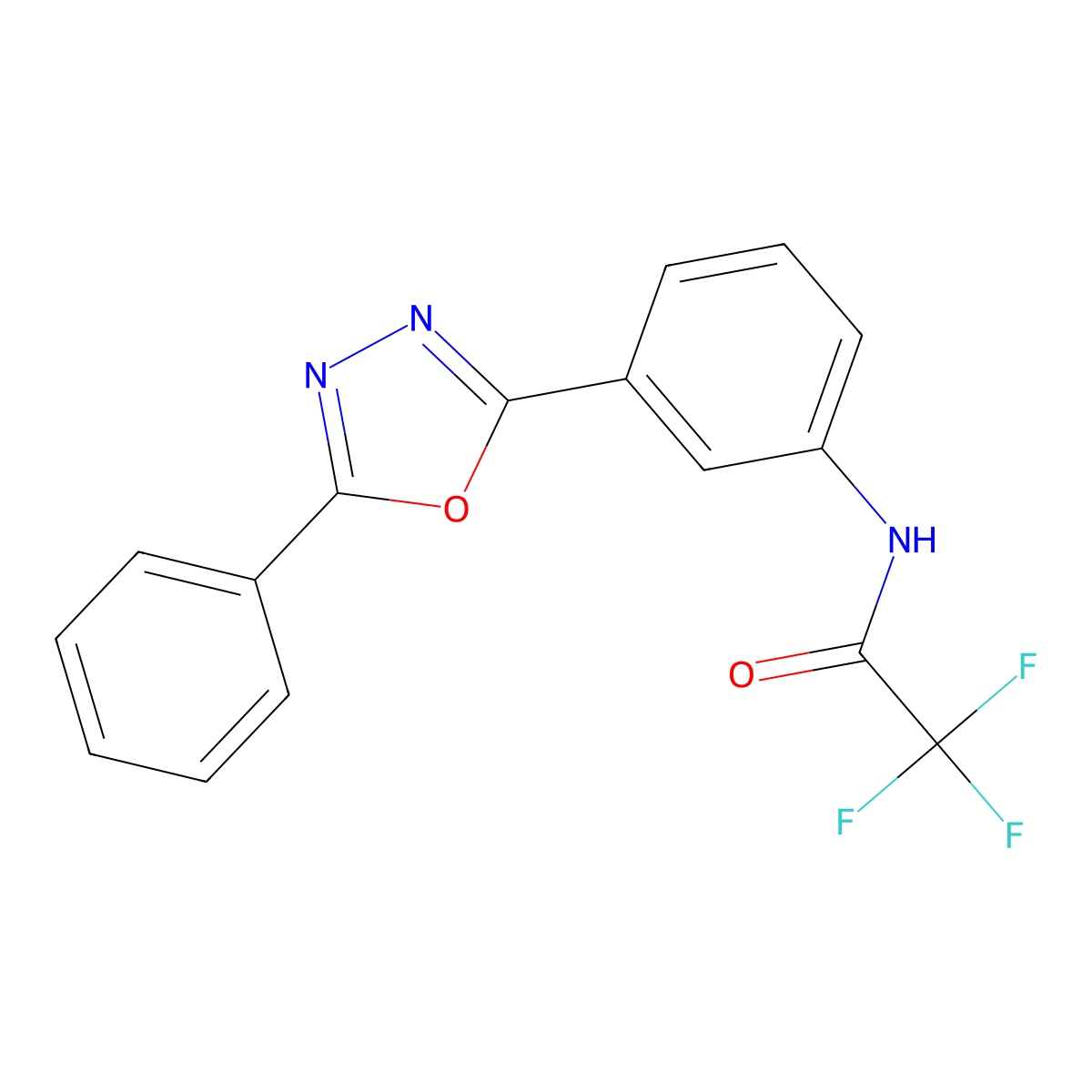 2,2,2-trifluoro-N-[3-(5-phenyl-1,3,4-oxadiazol-2-yl)phenyl]acetamide molecular structure, CAS 404836-81-3