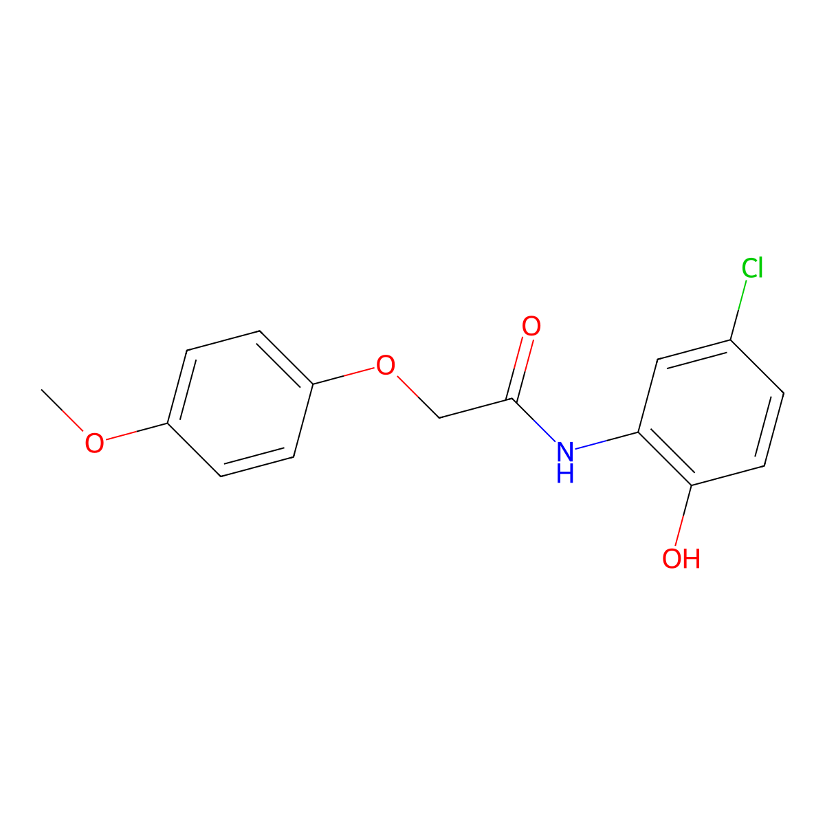 N-(5-chloro-2-hydroxyphenyl)-2-(4-methoxyphenoxy)acetamide molecular structure, CAS 404837-34-9