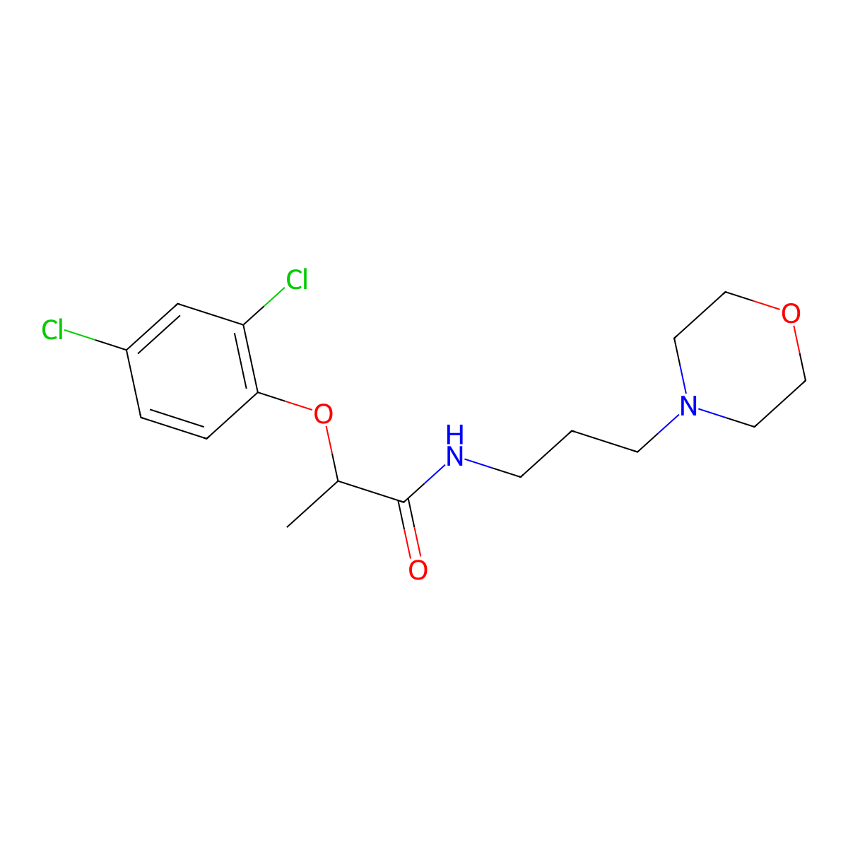 2-(2,4-dichlorophenoxy)-N-(3-morpholin-4-ylpropyl)propanamide molecular structure, CAS 404838-69-3