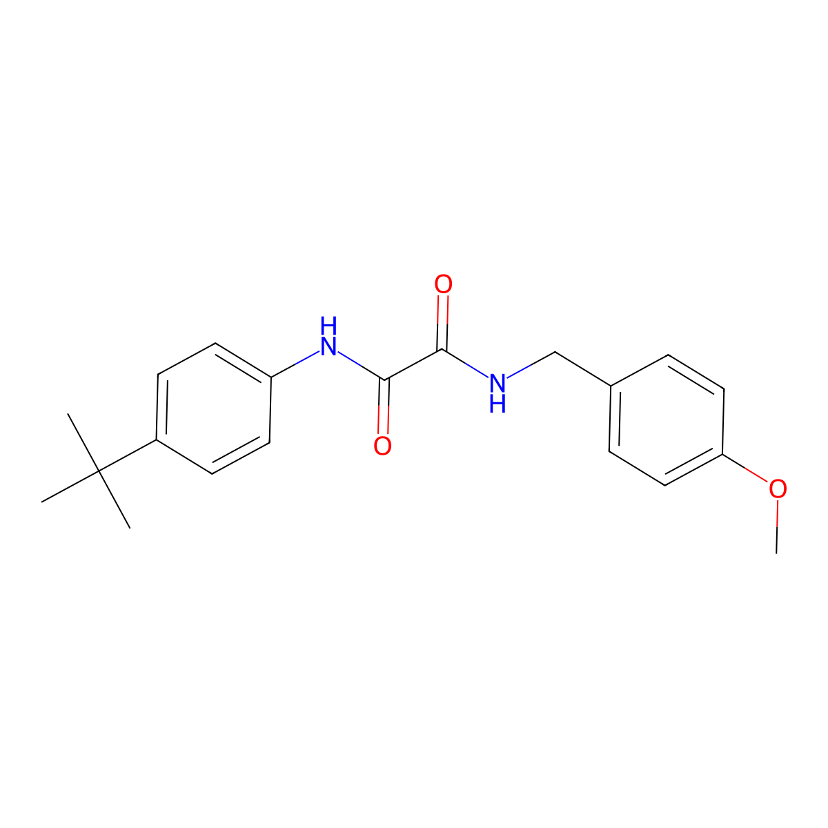 N'-(4-tert-butylphenyl)-N-[(4-methoxyphenyl)methyl]oxamide molecular structure, CAS 404841-01-6