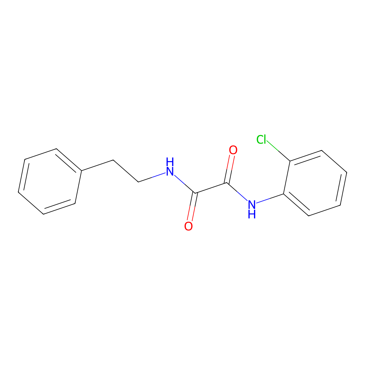 N-(2-chlorophenyl)-N'-(2-phenylethyl)ethanediamide molecular structure, CAS 404842-38-2