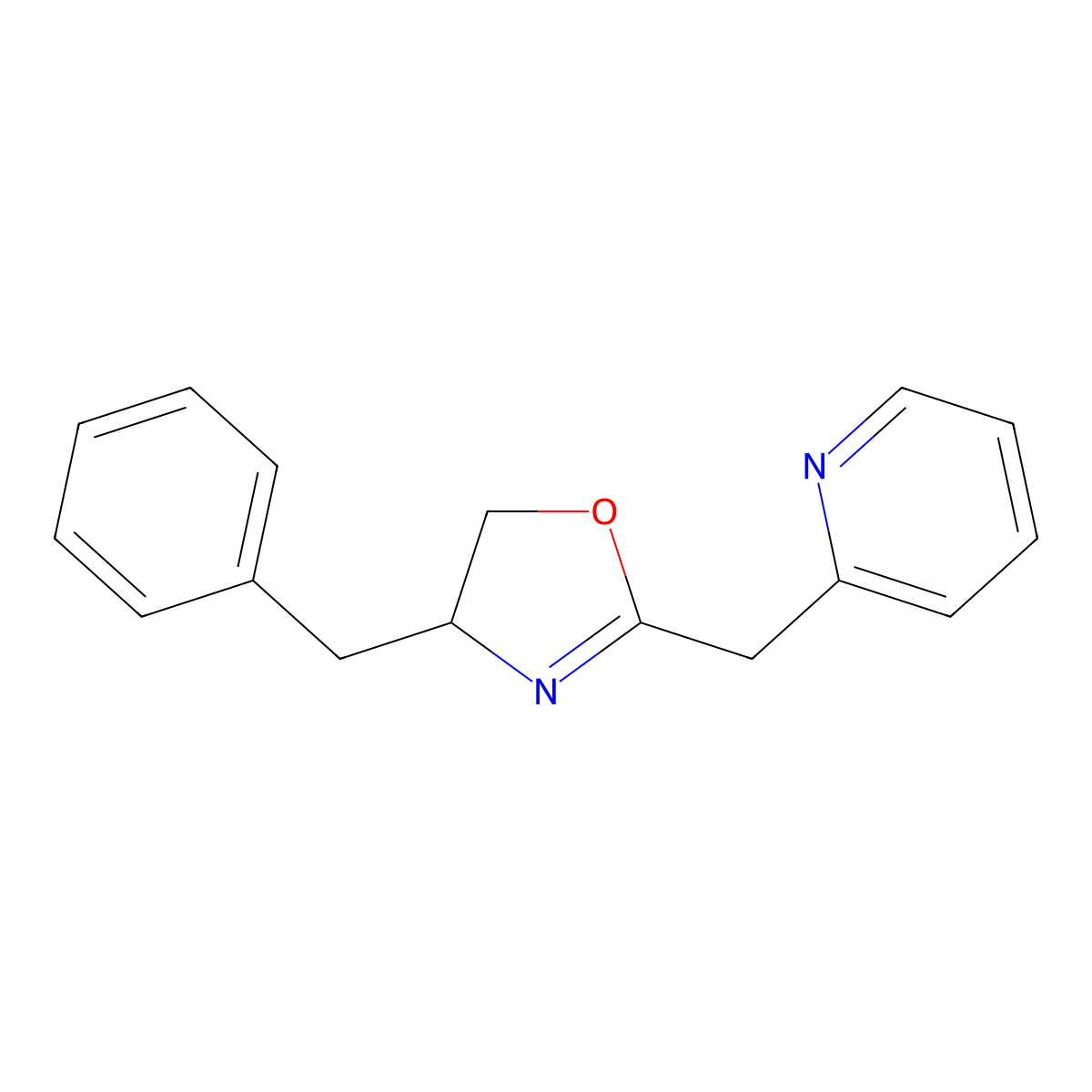 (S)-4-Benzyl-2-(pyridin-2-ylmethyl)-4,5-dihydrooxazole molecular structure, CAS 404844-73-1
