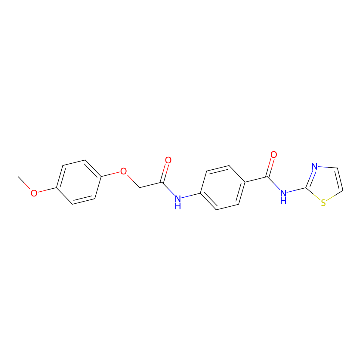 4-{[(4-methoxyphenoxy)acetyl]amino}-N-(1,3-thiazol-2-yl)benzamide molecular structure, CAS 404845-99-4