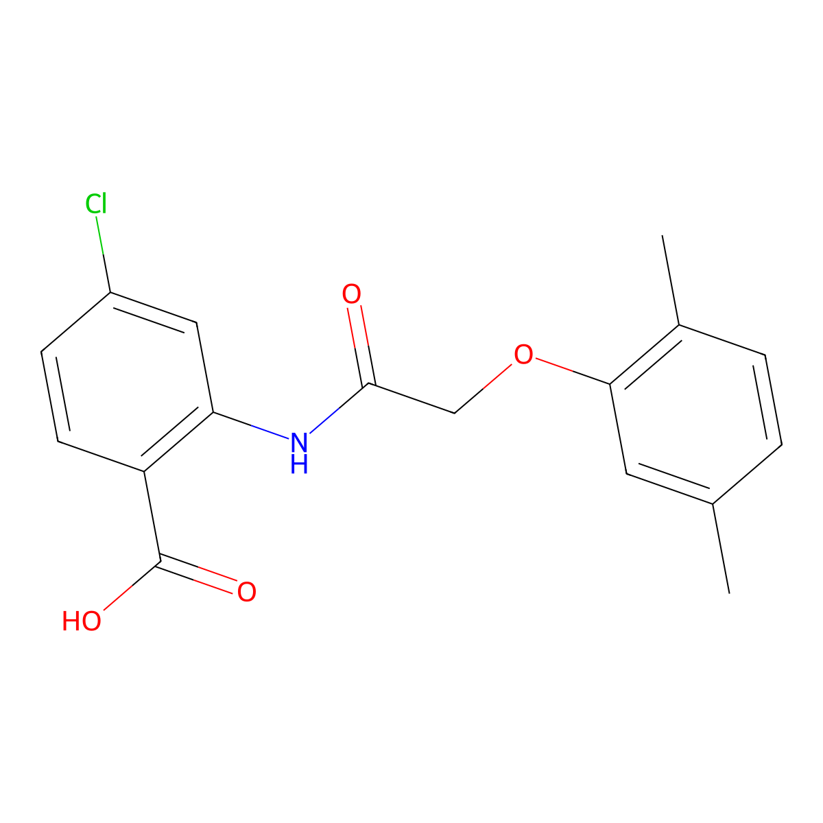 4-Chloro-2-{[(2,5-dimethylphenoxy)acetyl]amino}benzoic acid molecular structure, CAS 404846-30-6