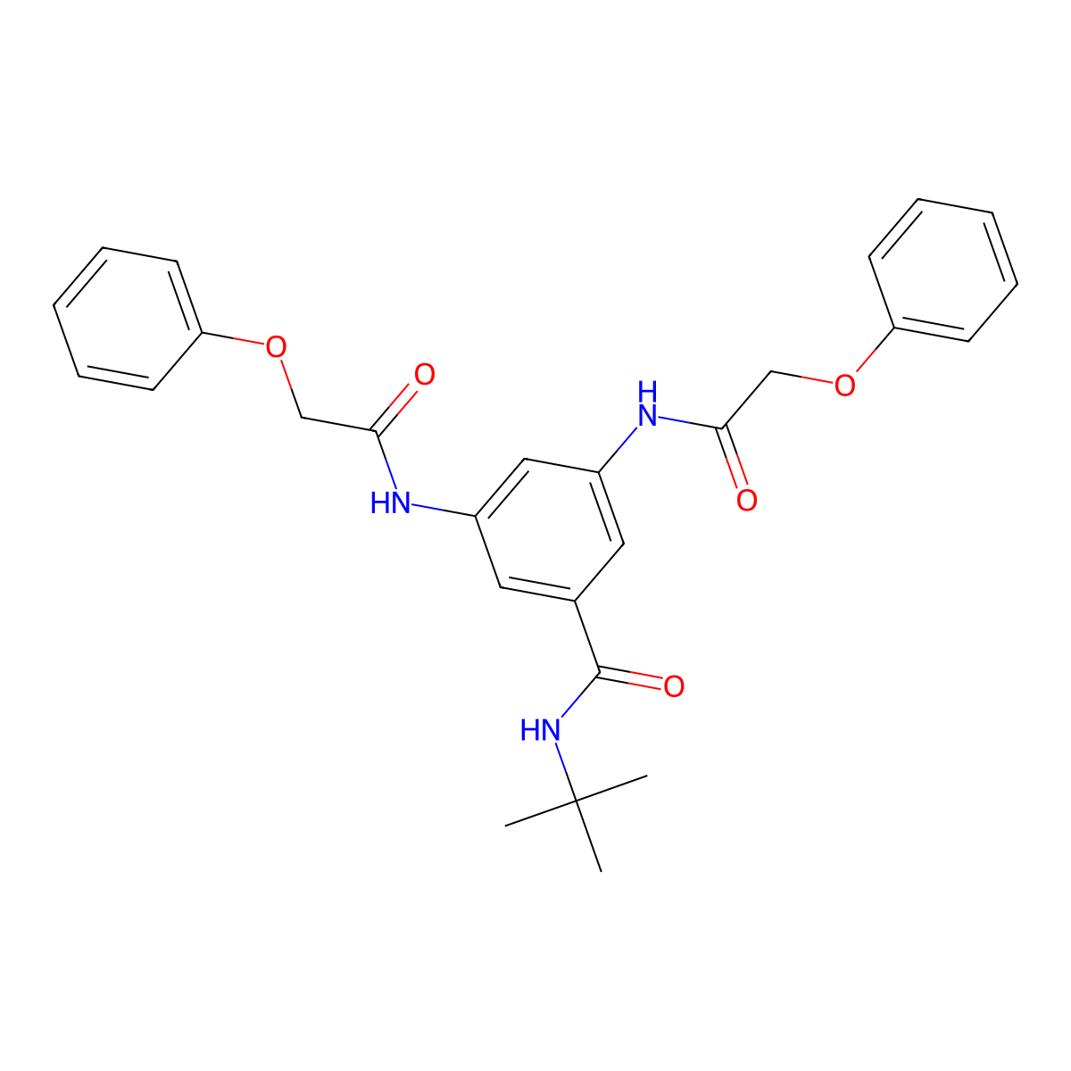 N-tert-butyl-3,5-bis[(2-phenoxyacetyl)amino]benzamide molecular structure, CAS 404846-42-0