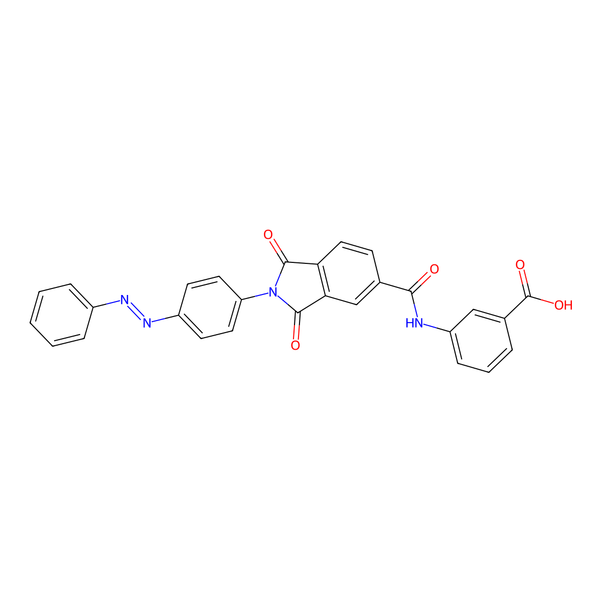 3-(1,3-Dioxo-2-(4-(phenyldiazenyl)phenyl)isoindoline-5-carboxamido)benzoic acid molecular structure, CAS 404846-75-9