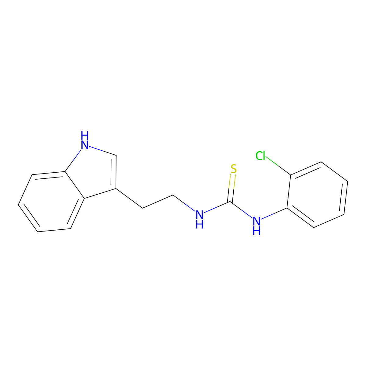 1-(2-chlorophenyl)-3-[2-(1H-indol-3-yl)ethyl]thiourea molecular structure, CAS 404847-29-6