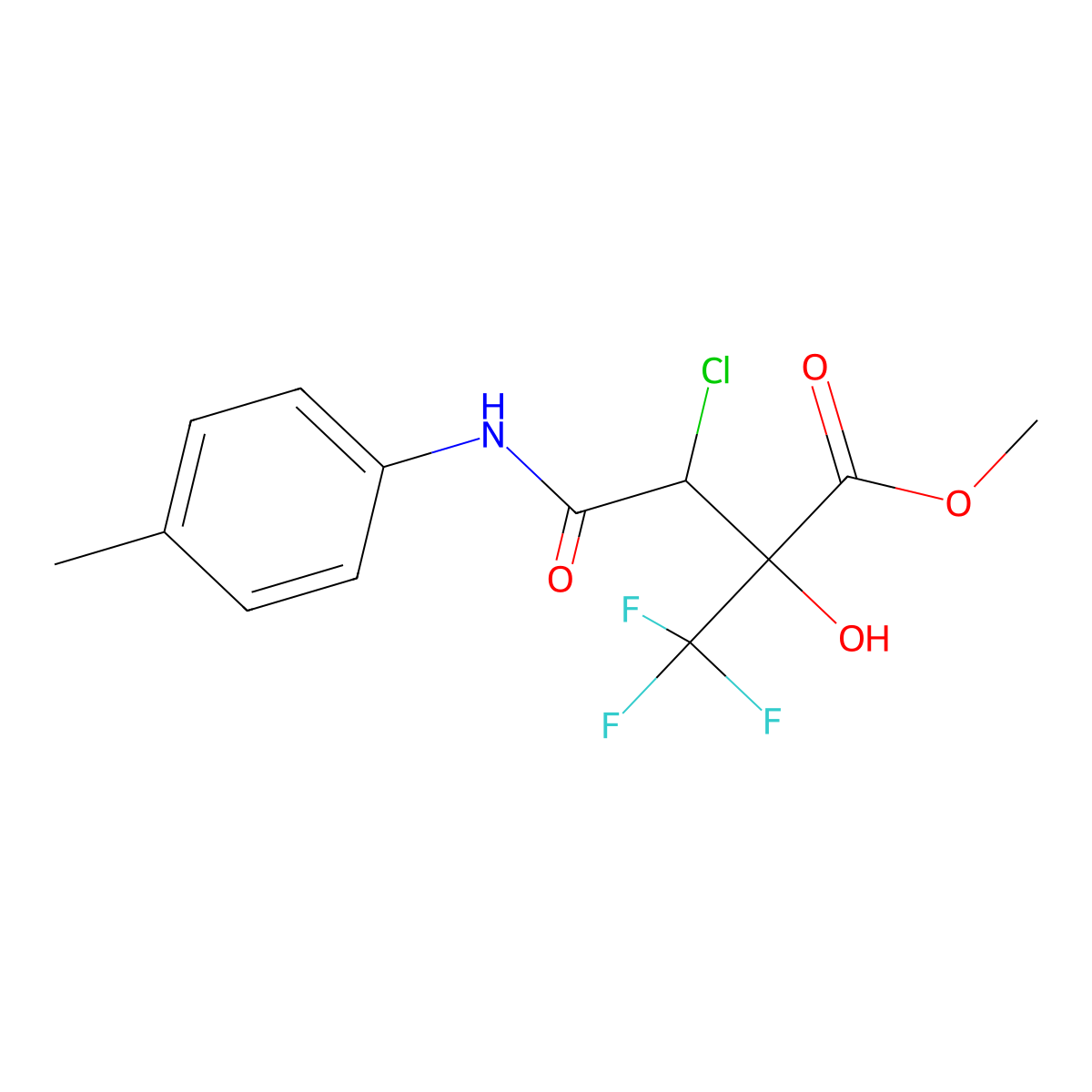Methyl 3-chloro-2-hydroxy-4-oxo-4-(4-toluidino)-2-(trifluoromethyl)butanoate molecular structure, CAS 404848-44-8