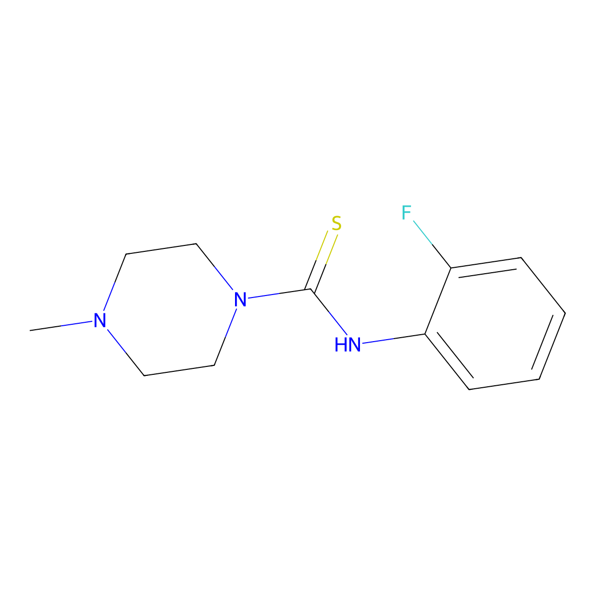 N-(2-fluorophenyl)-4-methylpiperazine-1-carbothioamide molecular structure, CAS 404854-08-6