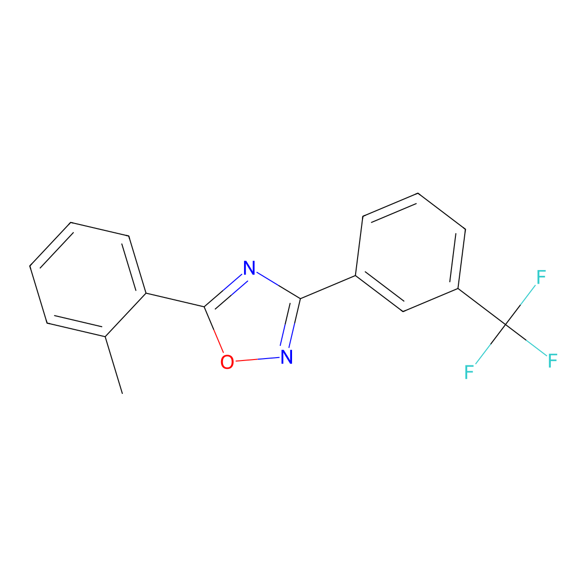 5-(2-Methylphenyl)-3-[3-(trifluoromethyl)phenyl]-1,2,4-oxadiazole molecular structure, CAS 404855-28-3