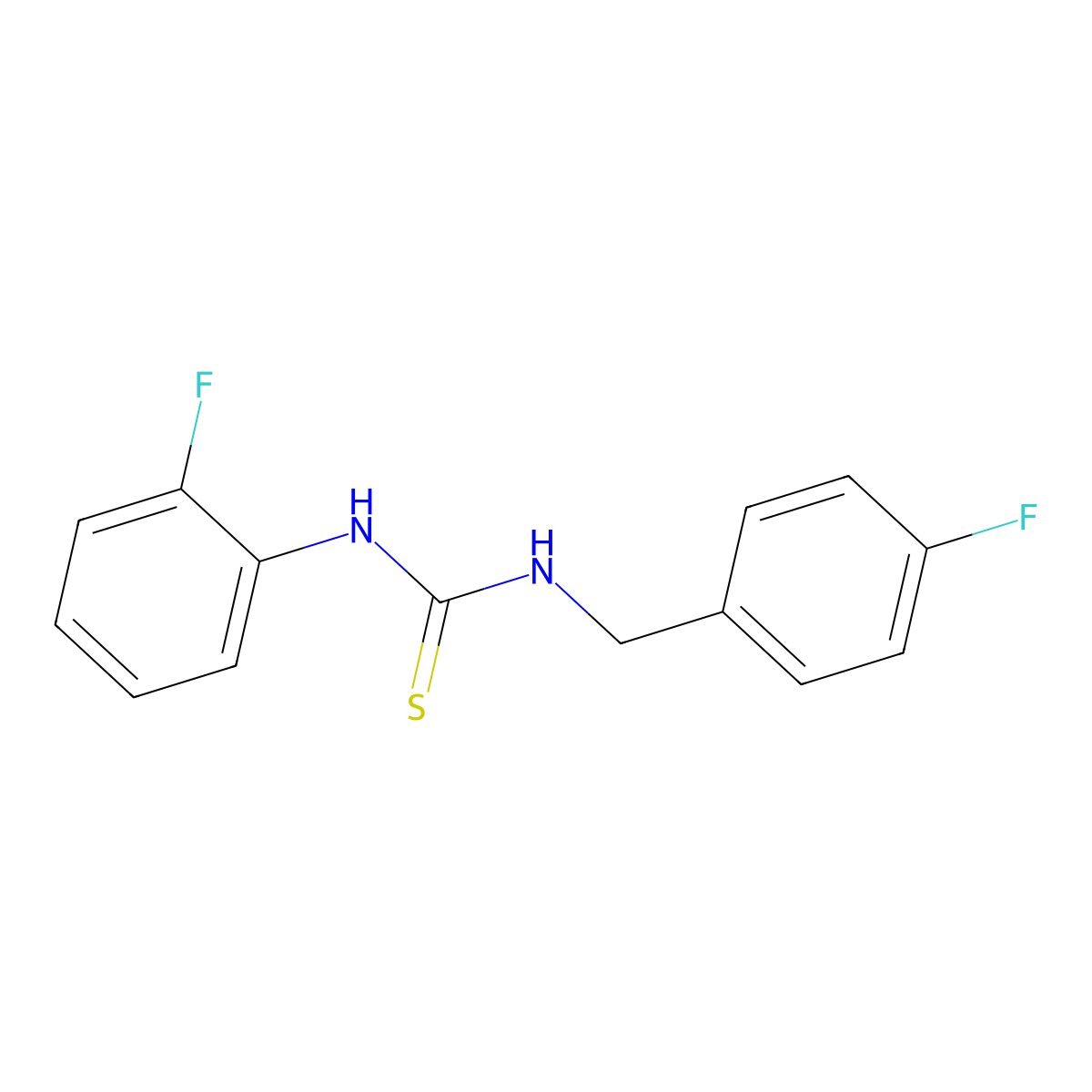 1-(4-Fluorobenzyl)-3-(2-fluorophenyl)thiourea molecular structure, CAS 404855-84-1