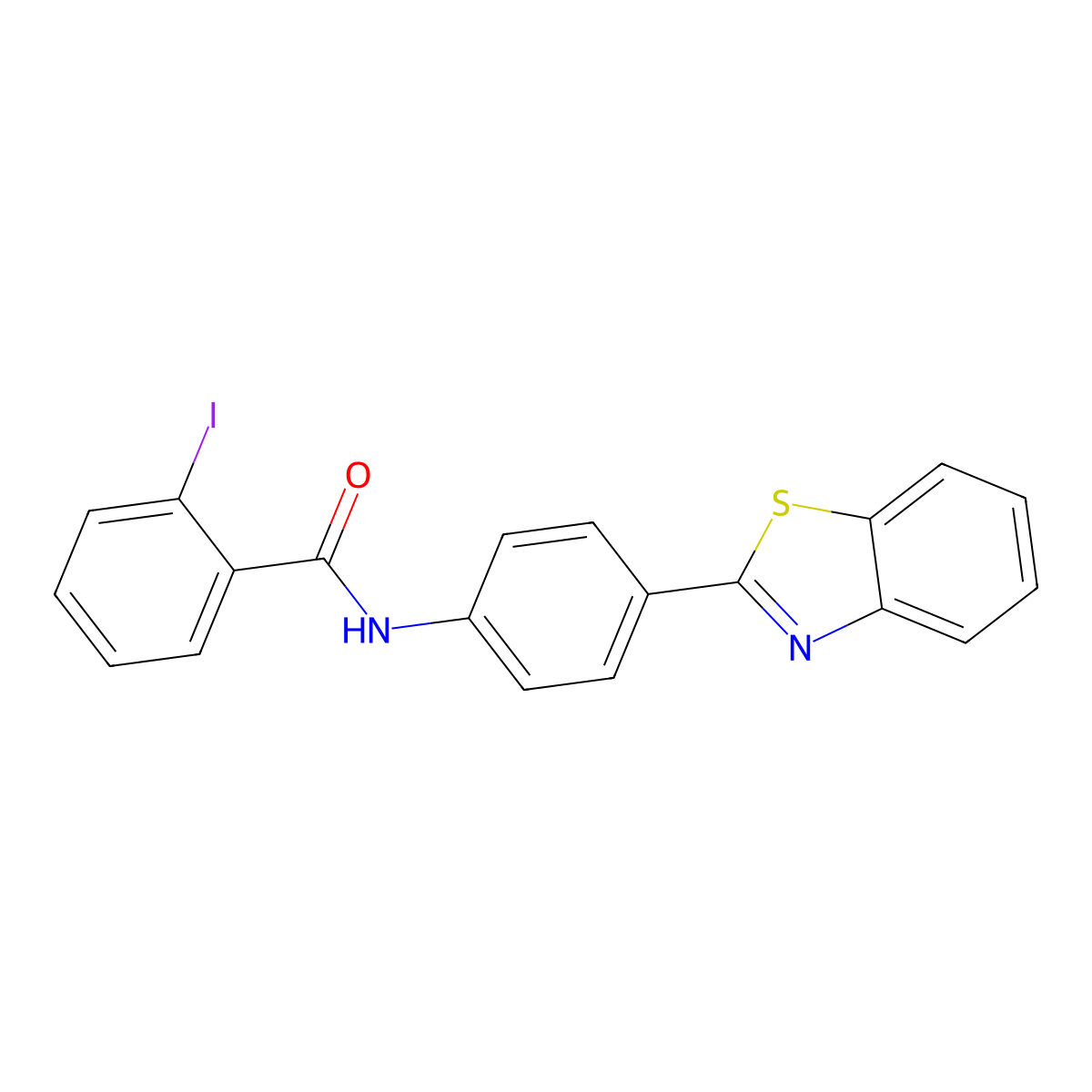N-[4-(1,3-benzothiazol-2-yl)phenyl]-2-iodobenzamide molecular structure, CAS 404861-17-2