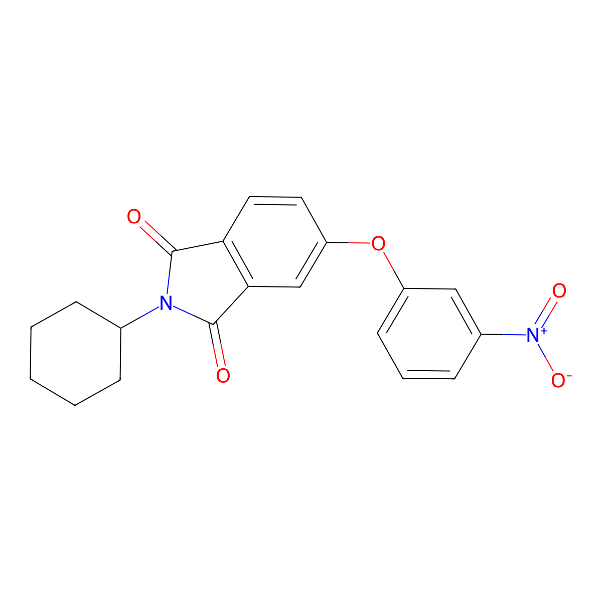 2-Cyclohexyl-5-(3-nitrophenoxy)isoindole-1,3-dione molecular structure, CAS 404861-76-3