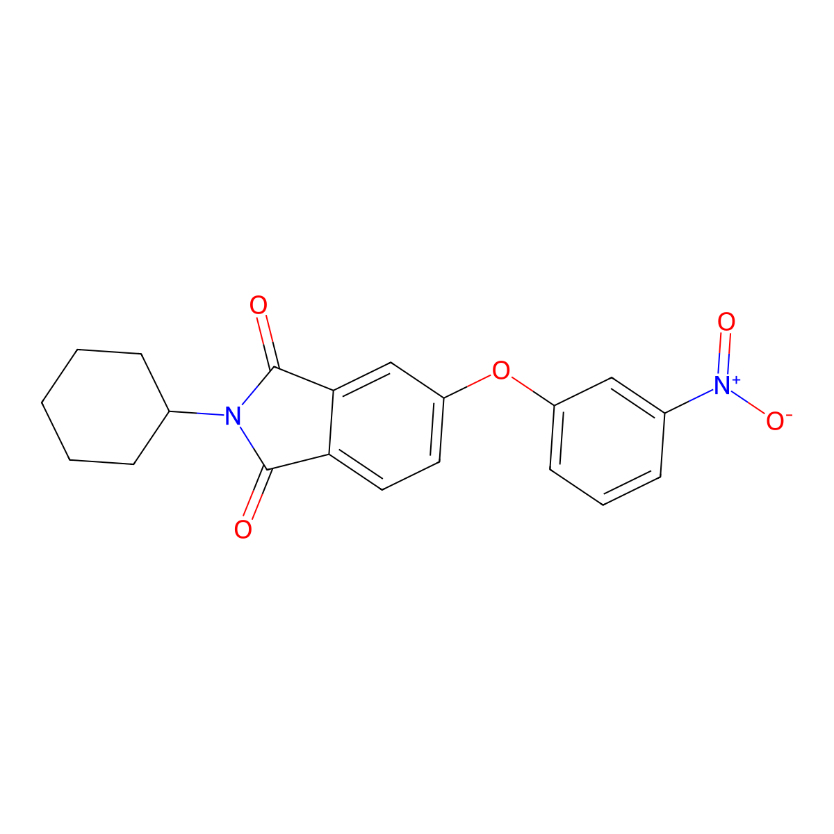 2-Cyclohexyl-5-(3-nitrophenoxy)isoindole-1,3-dione molecular structure, CAS 404861-76-3